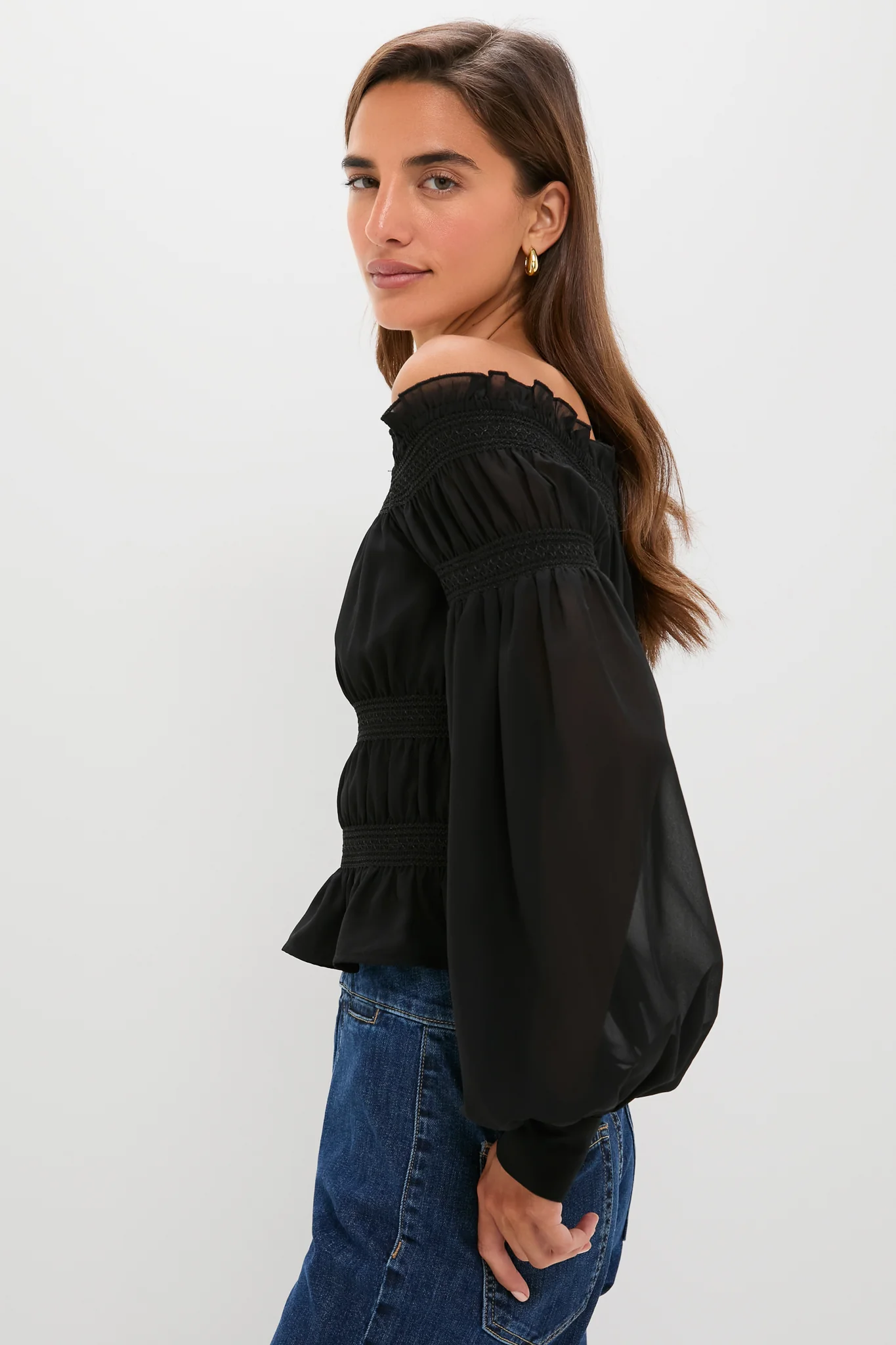 Black Georgette Adeline Top - Image 3