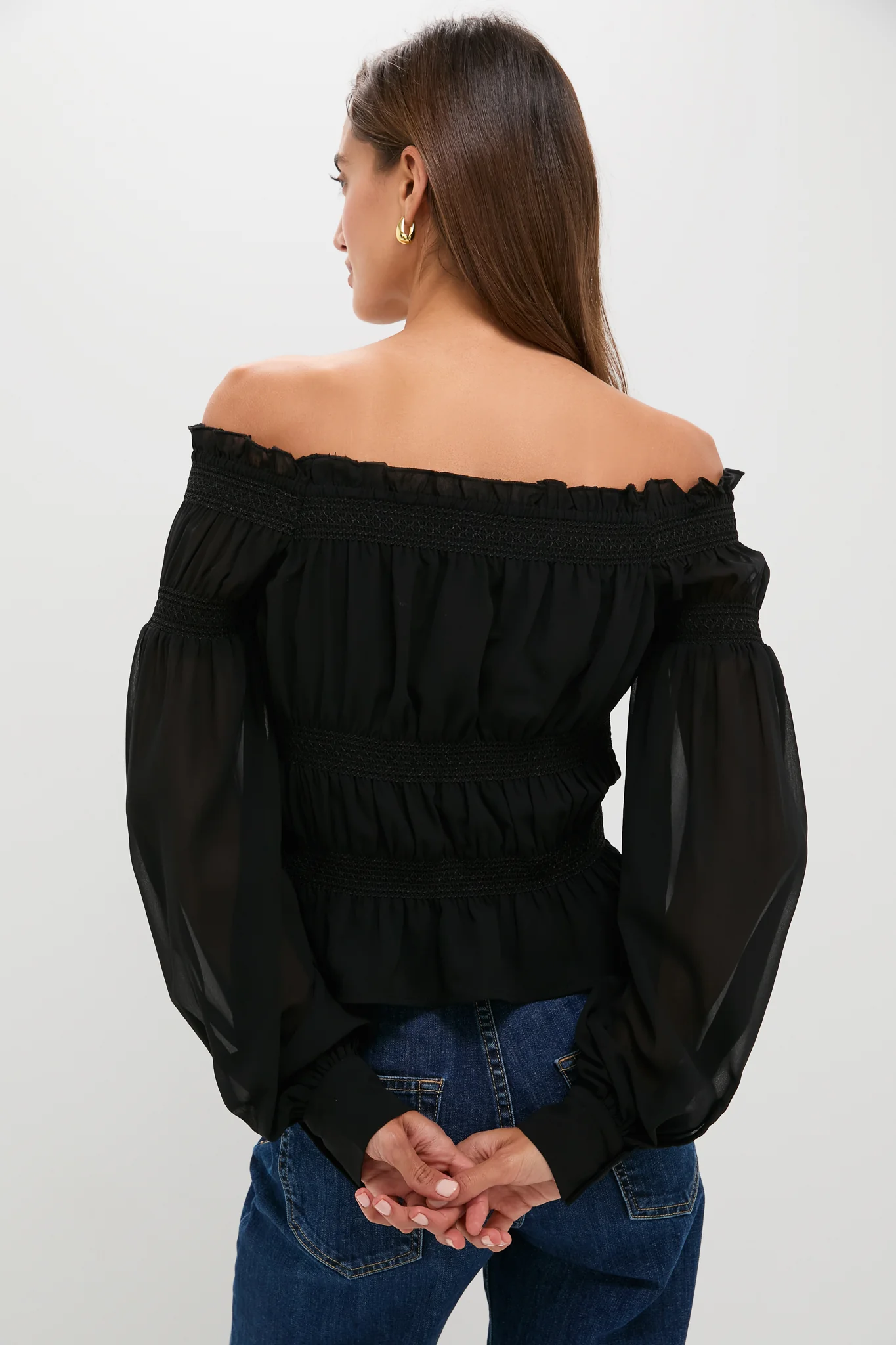 Black Georgette Adeline Top - Image 4