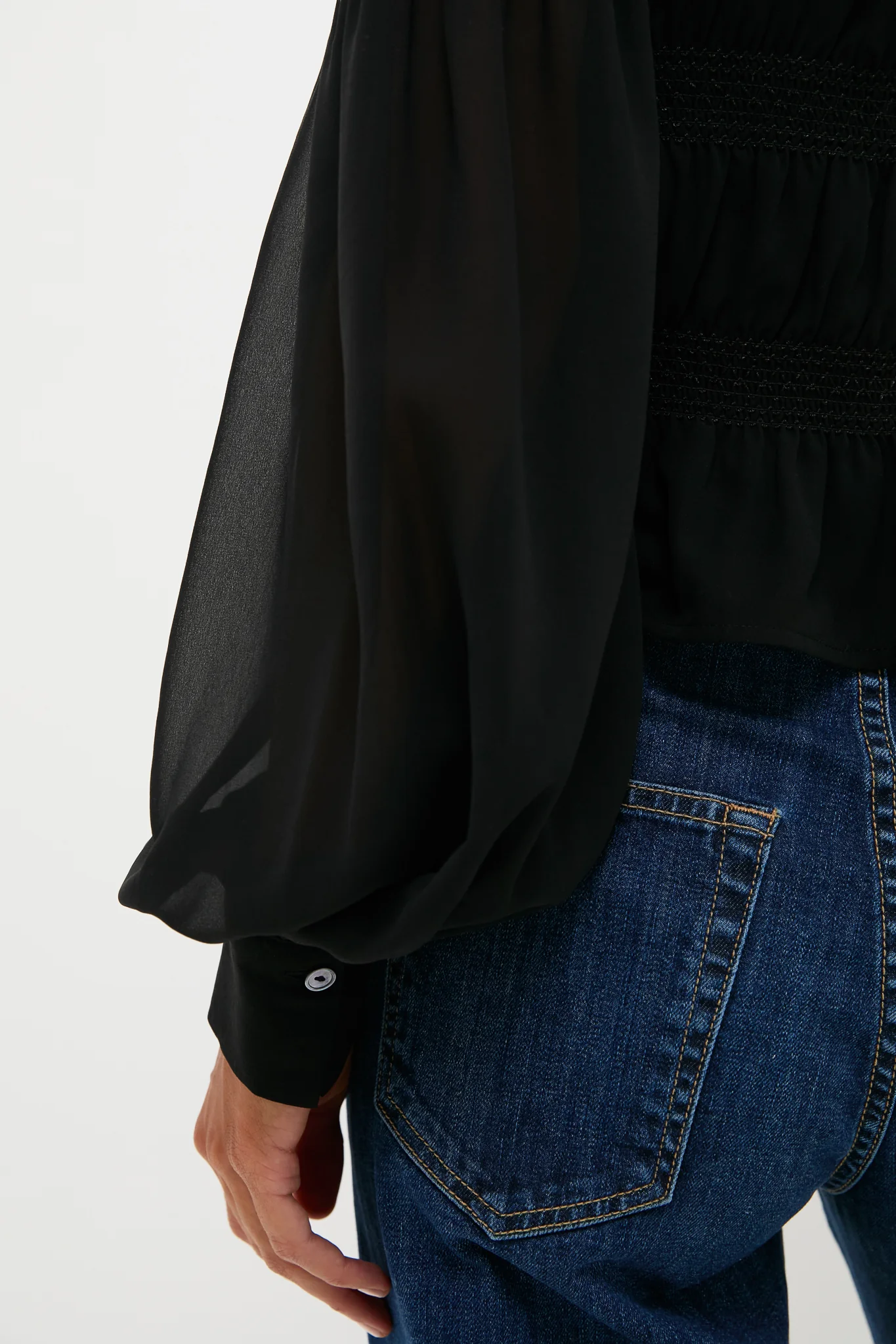 Black Georgette Adeline Top - Image 5