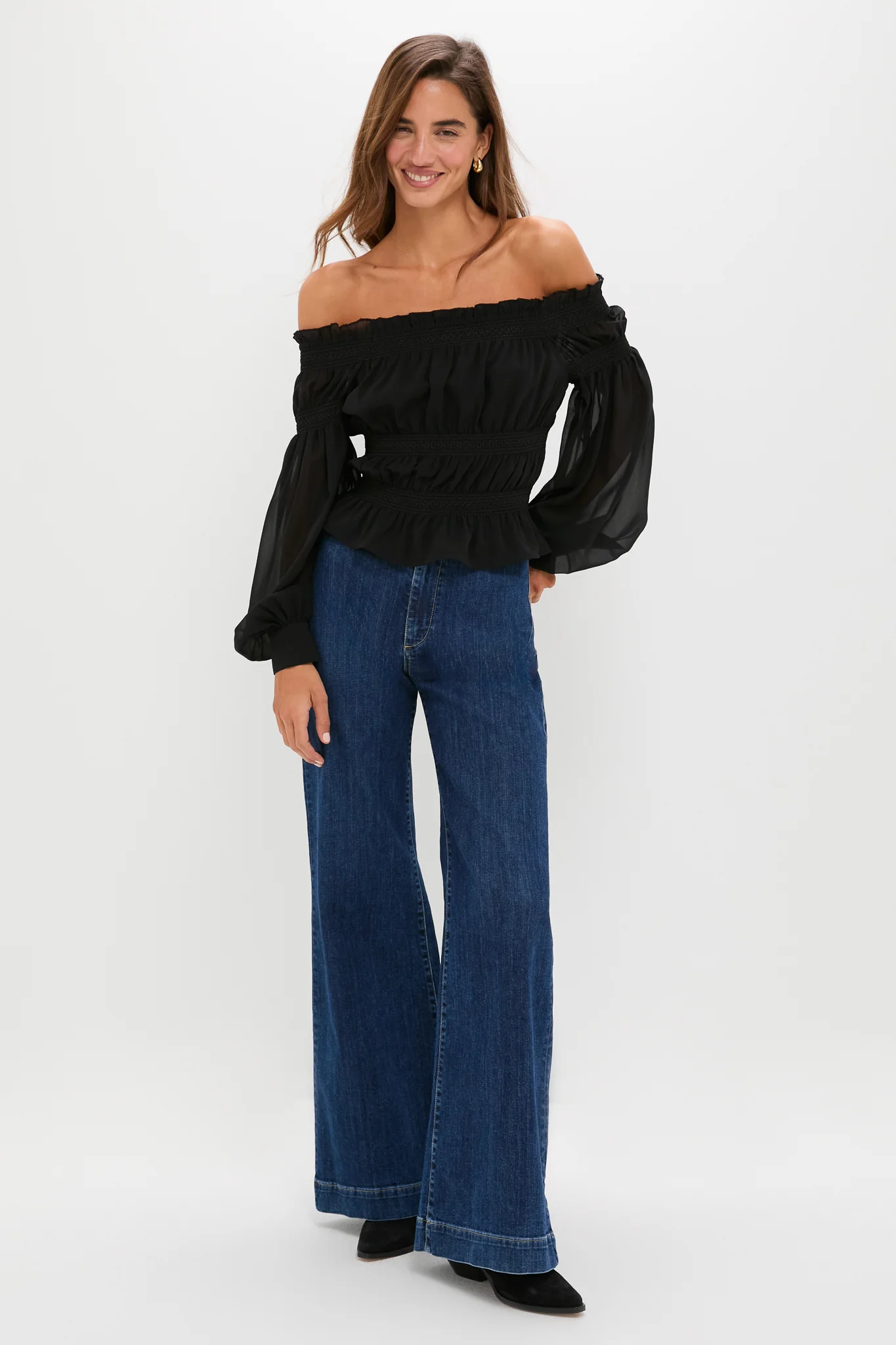 Black Georgette Adeline Top - Image 6