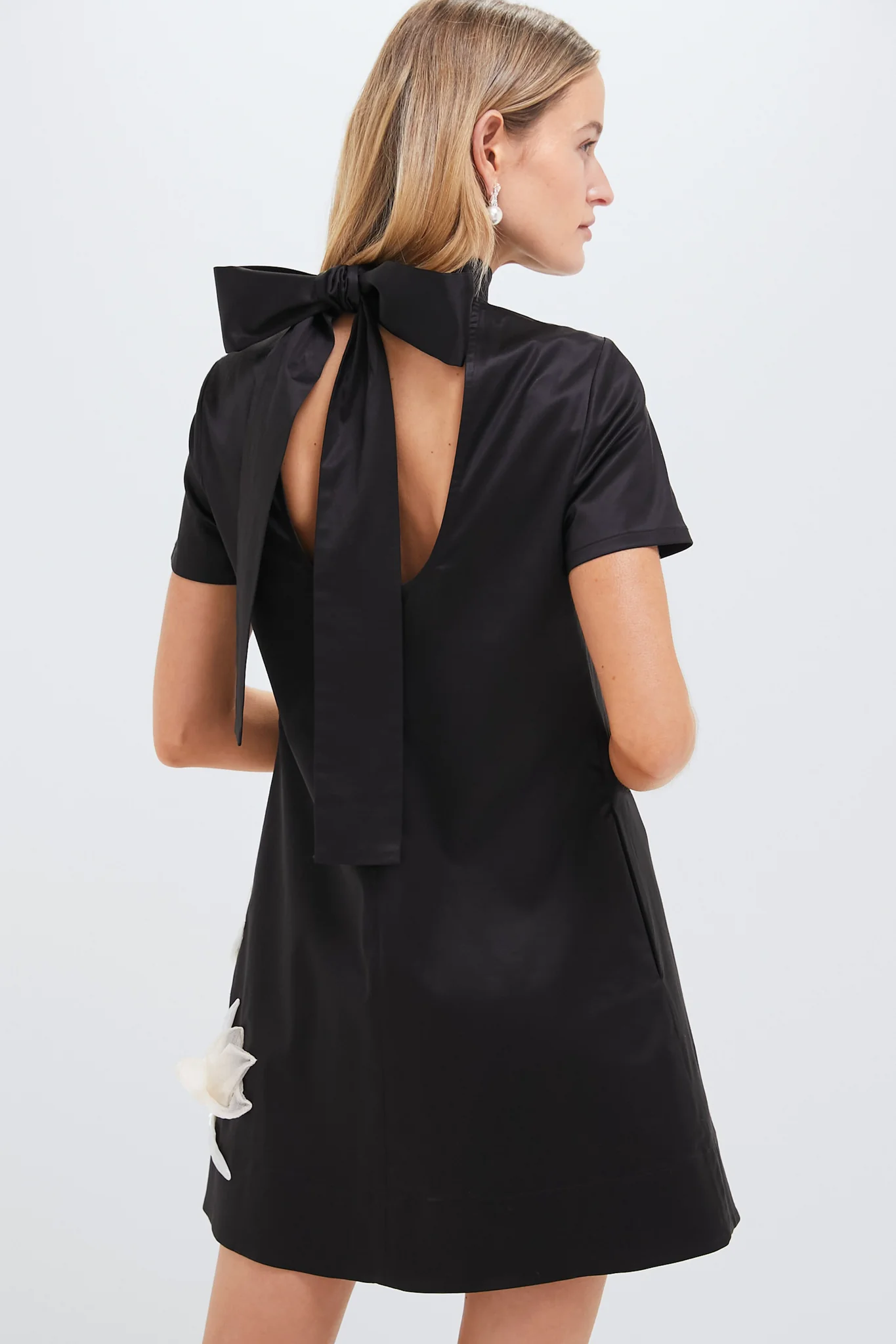 Black Ilana Floral Mini Dress - Image 4