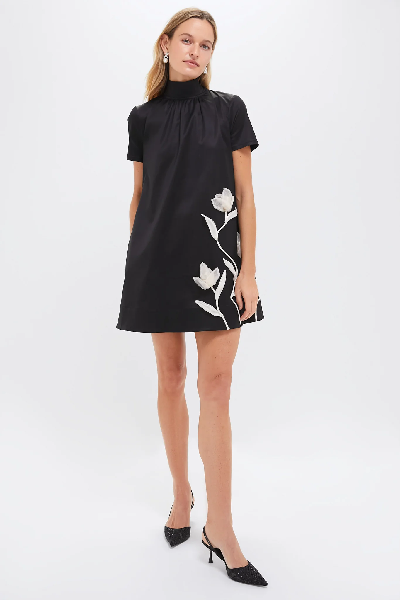 Black Ilana Floral Mini Dress - Image 6