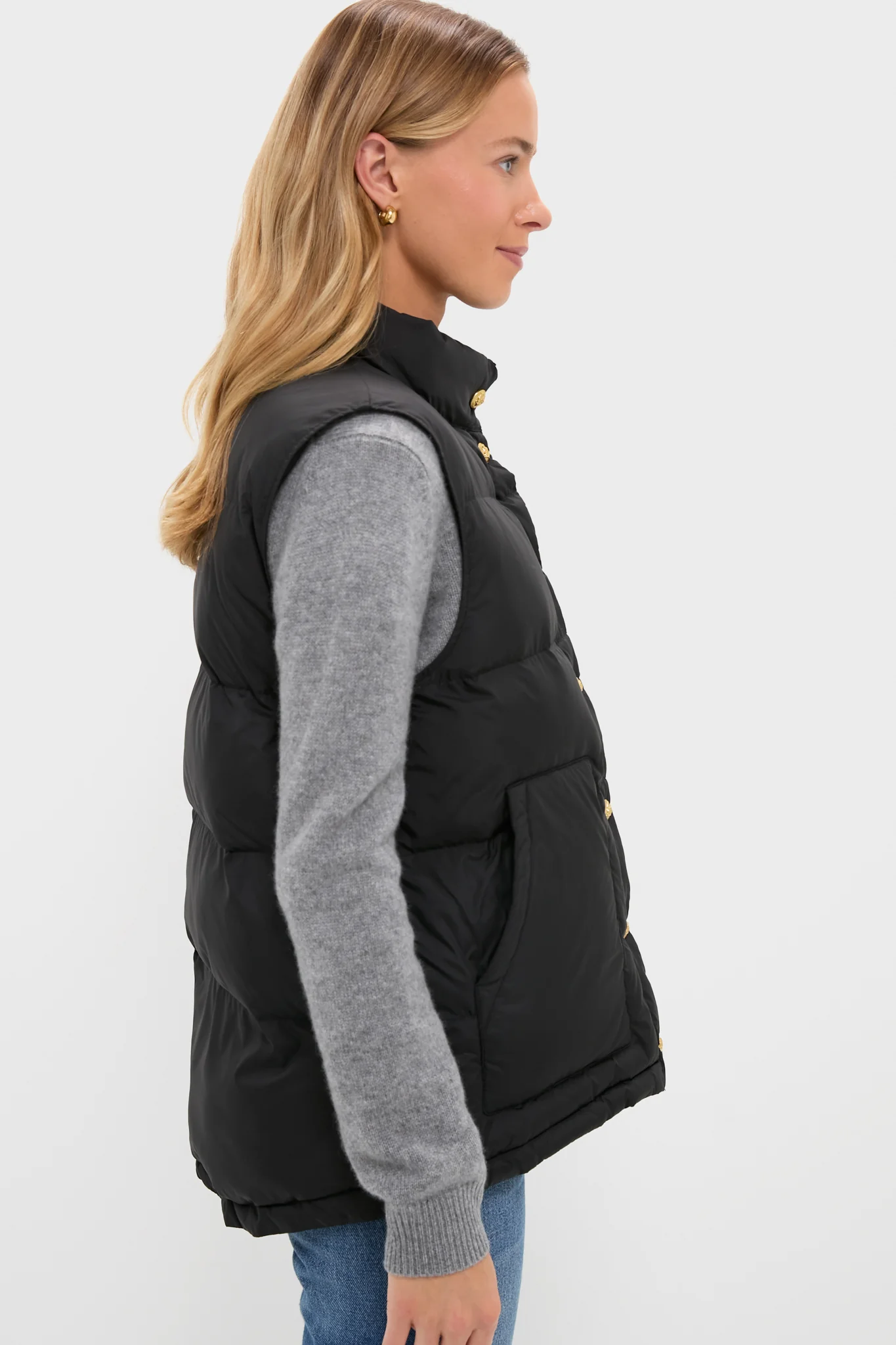 Black Inez Puffer Vest - Image 3