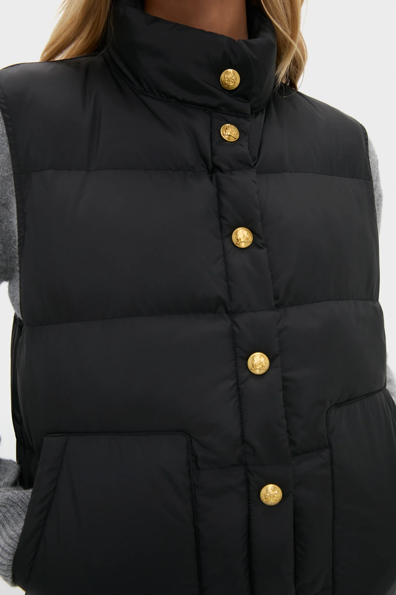 Black Inez Puffer Vest - Image 5