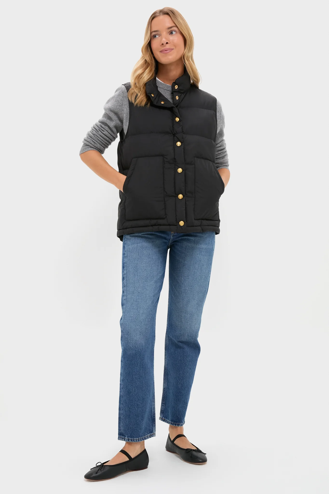 Black Inez Puffer Vest - Image 6
