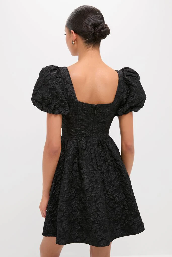 Black Jacquard Mini Dress - Image 7
