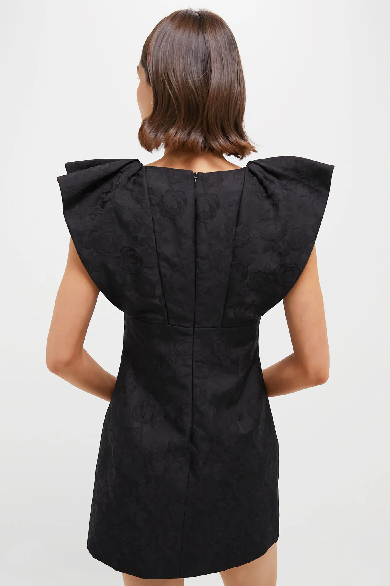 Black Jacquard Tanya Mini Dress - Image 4