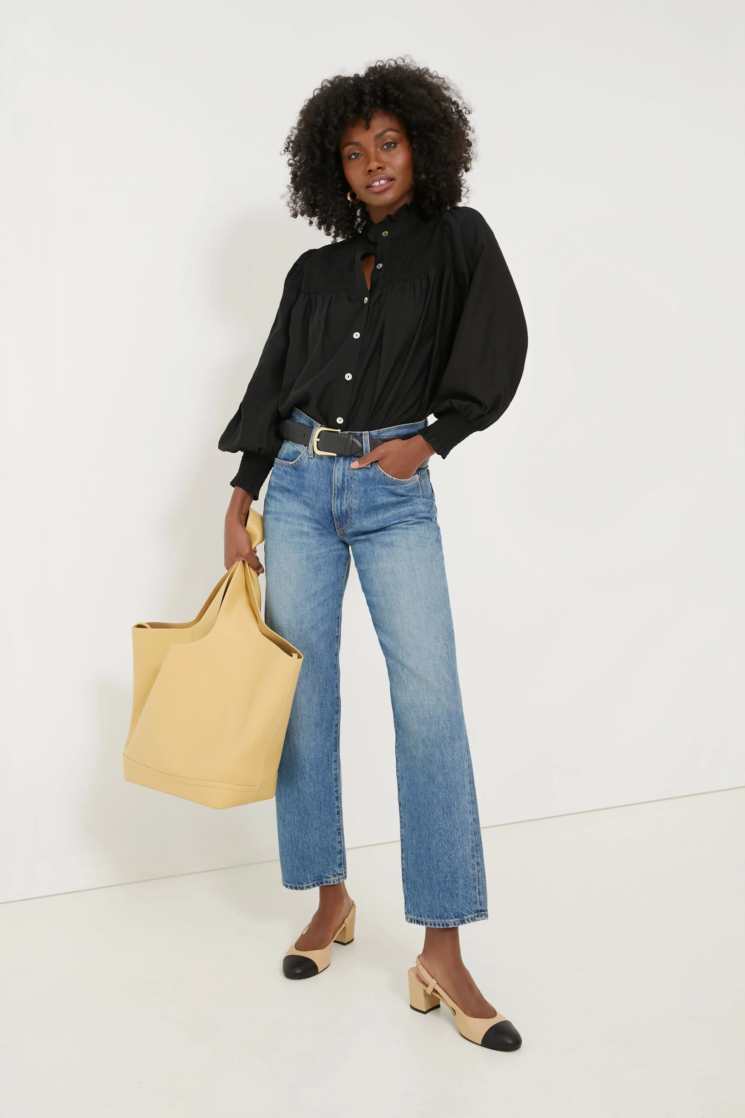 Black Jaia Smocked Blouse - Image 2