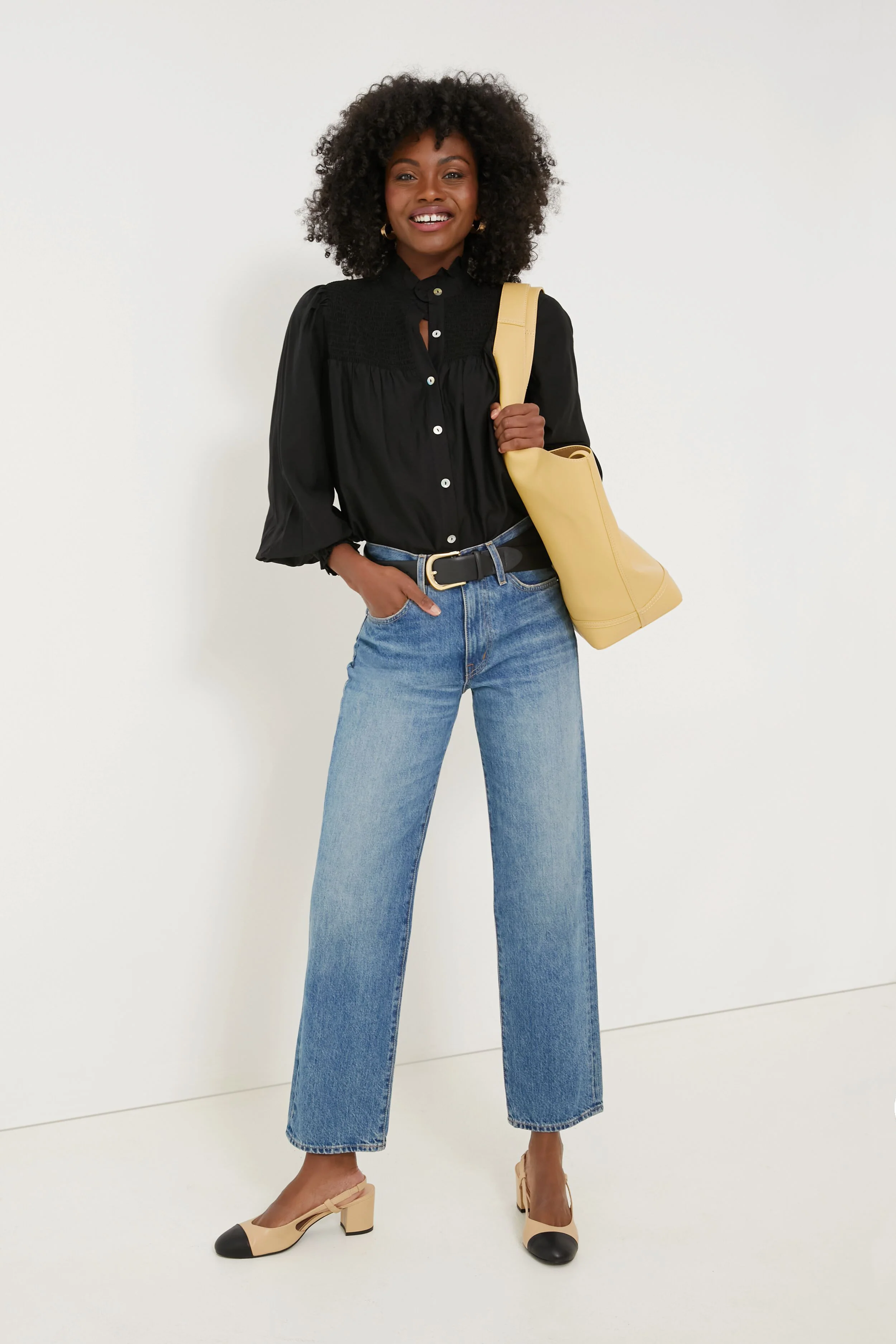 Black Jaia Smocked Blouse - Image 6