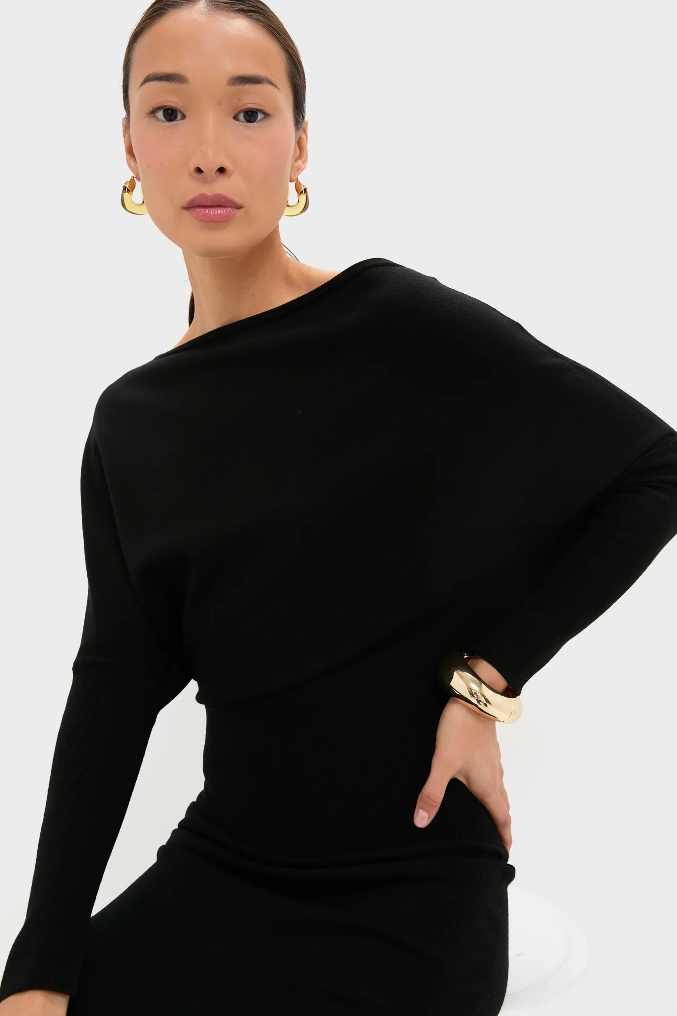 Black Janese Off Shoulder Midi Dress - Image 4