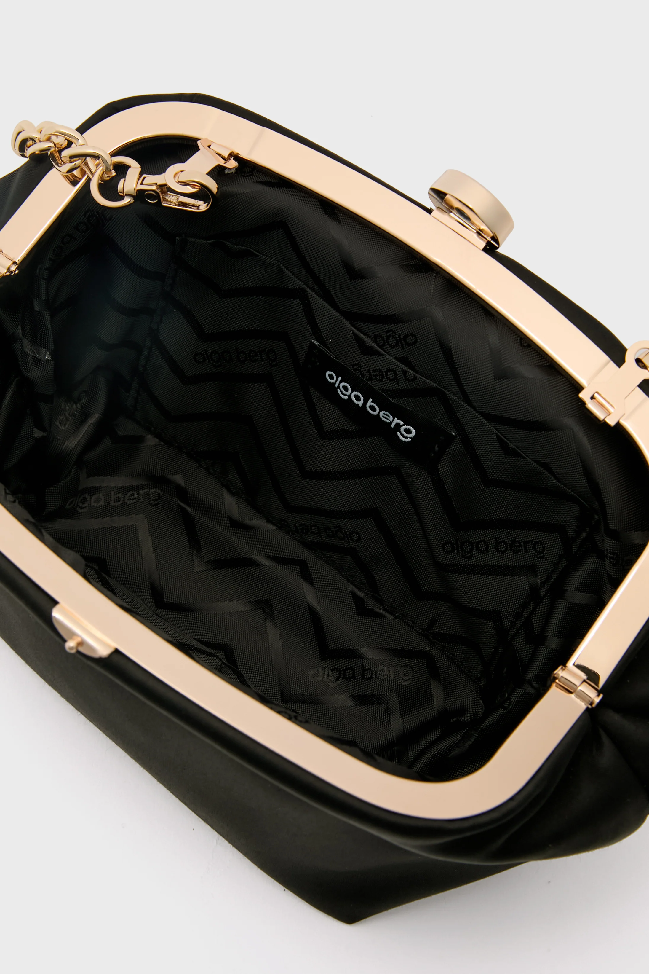 Black Karina Satin Clutch - Image 5