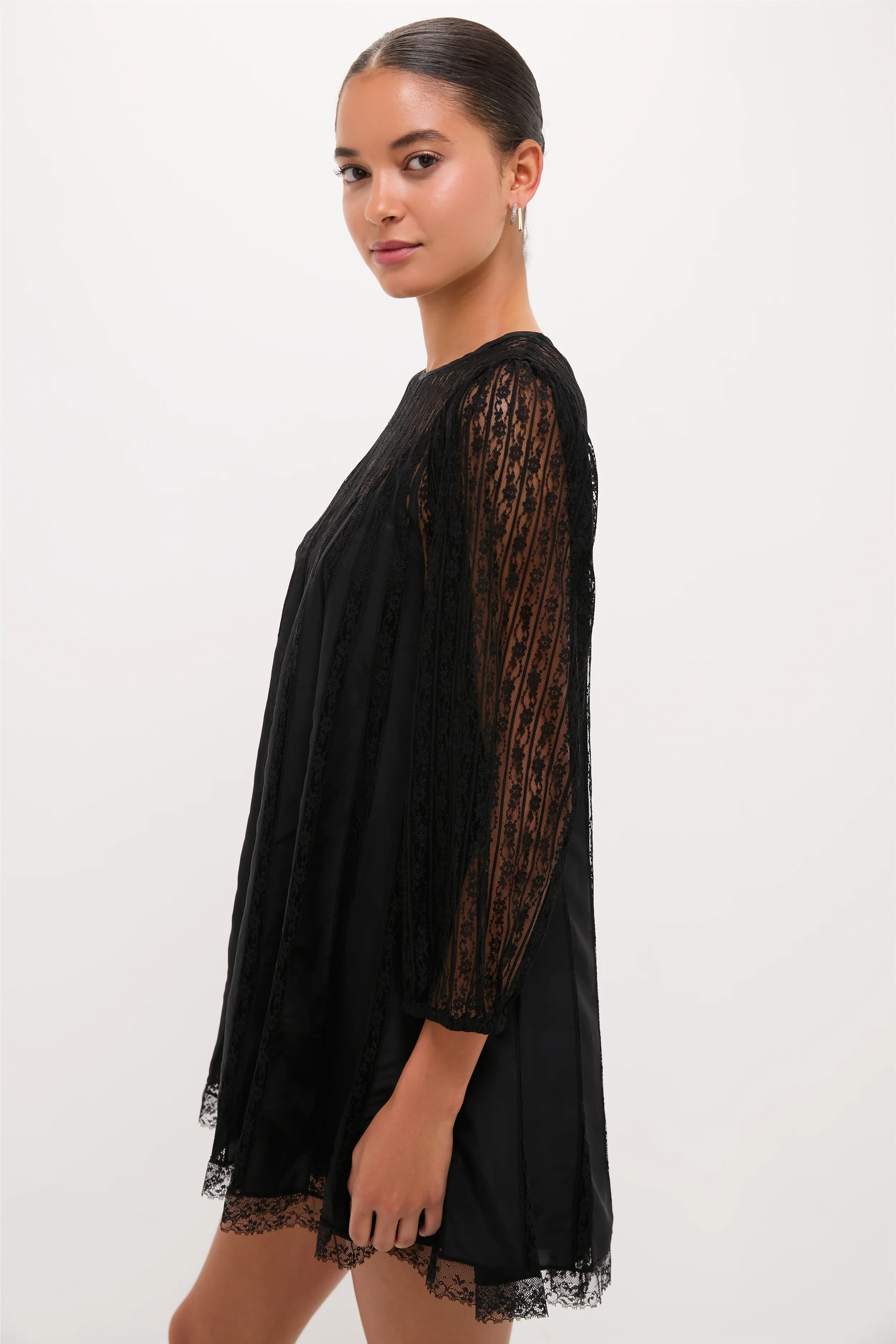 Black Keepsake Lace Shift Dress - Image 3