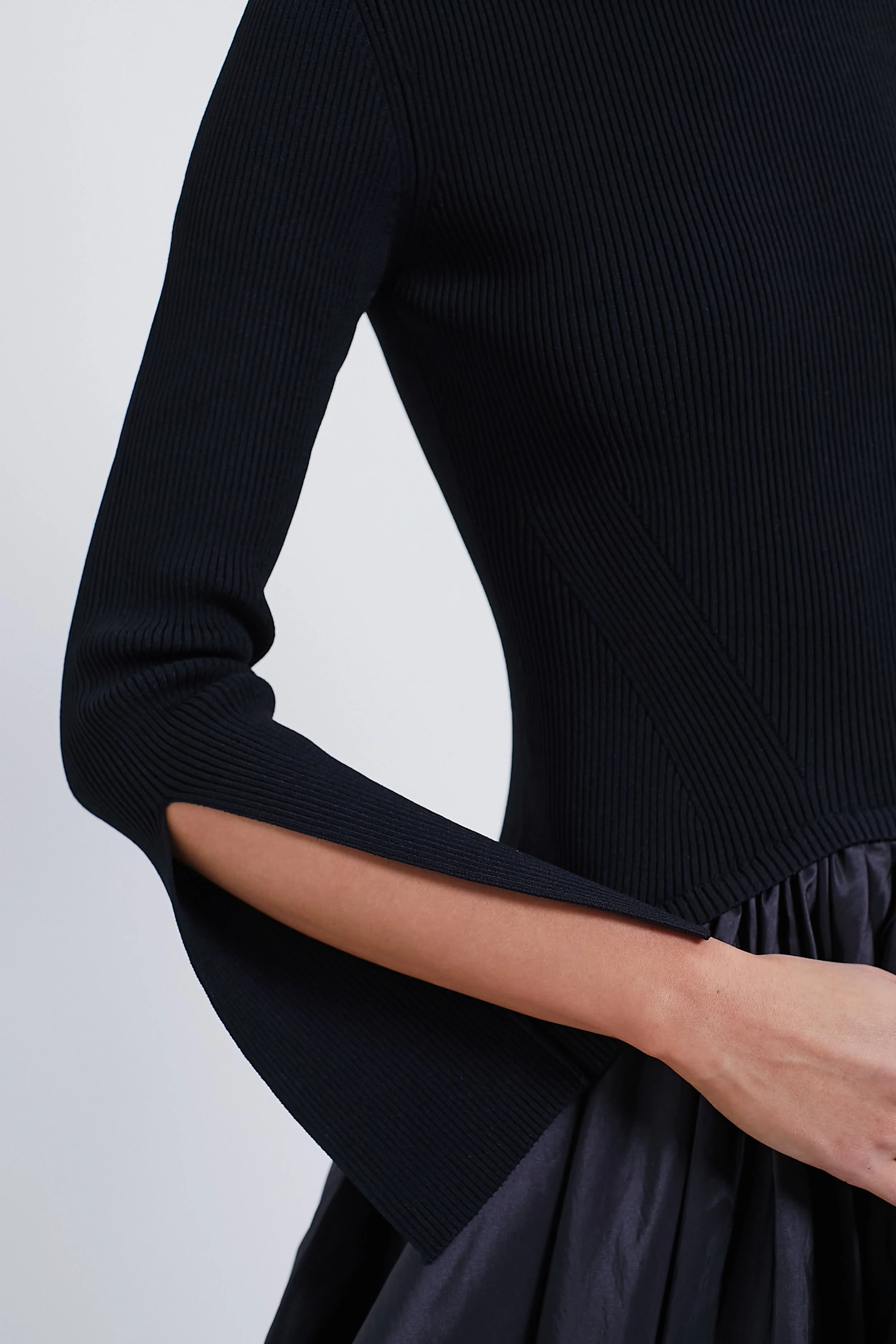 Black Kenlie Long Sleeve Mock Neck Midi Dress - Image 5