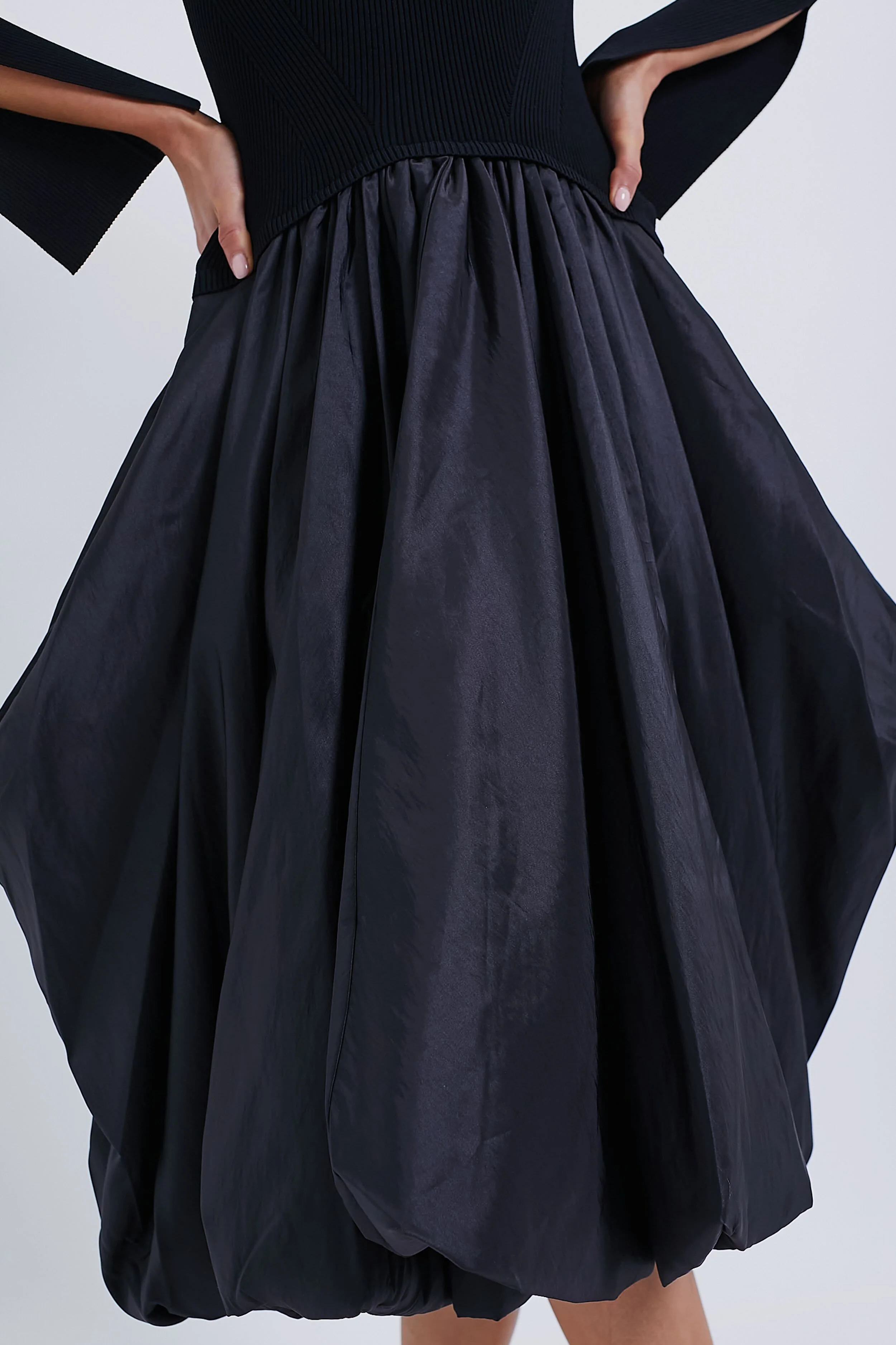 Black Kenlie Long Sleeve Mock Neck Midi Dress - Image 6
