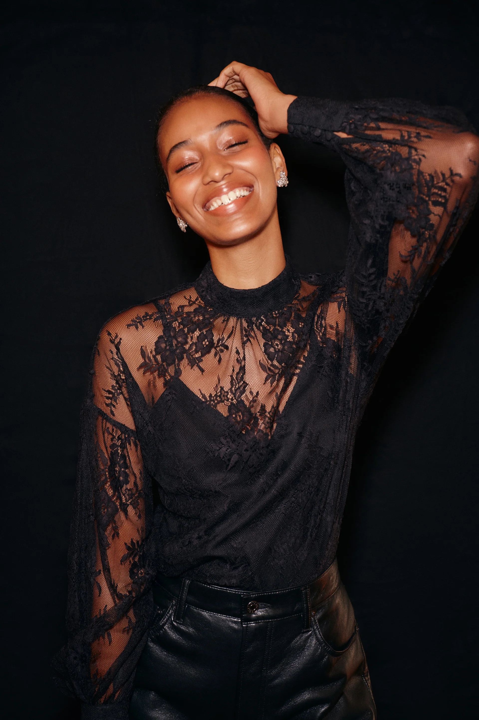 Black Lace Adele Blouse - Image 2
