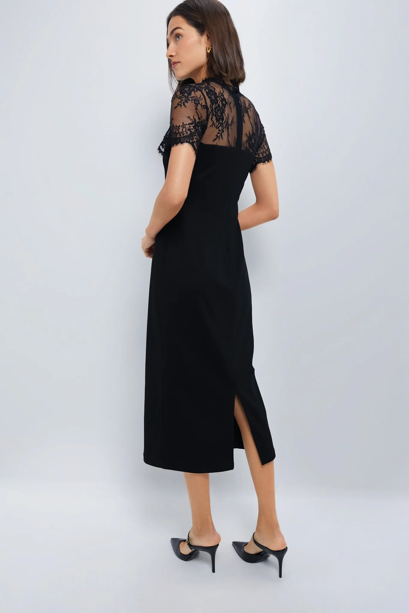 Black Lace Agatha Midi Dress - Image 4