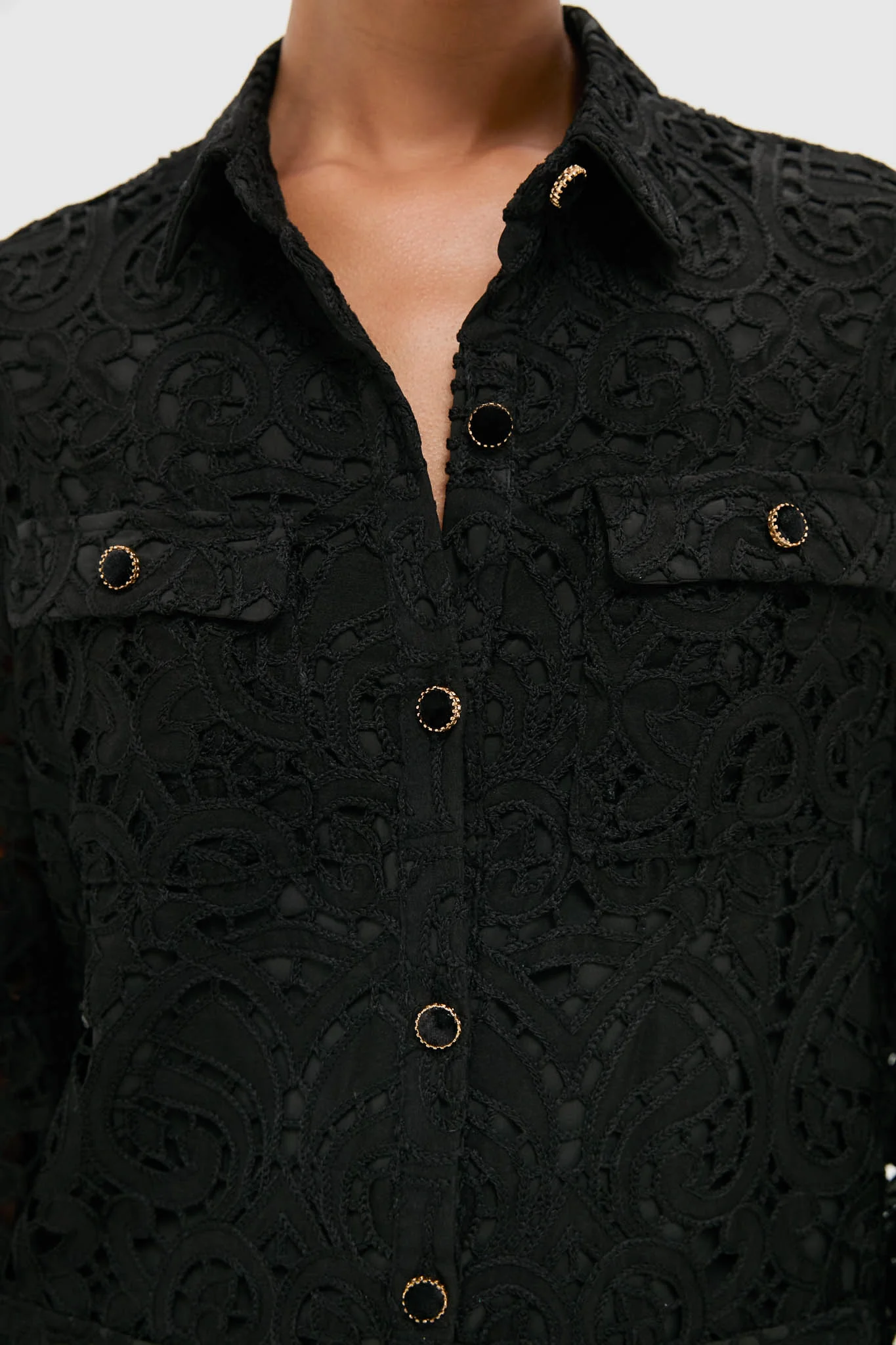 Black Lace Long Sleeve Rachael Mini Dress - Image 5