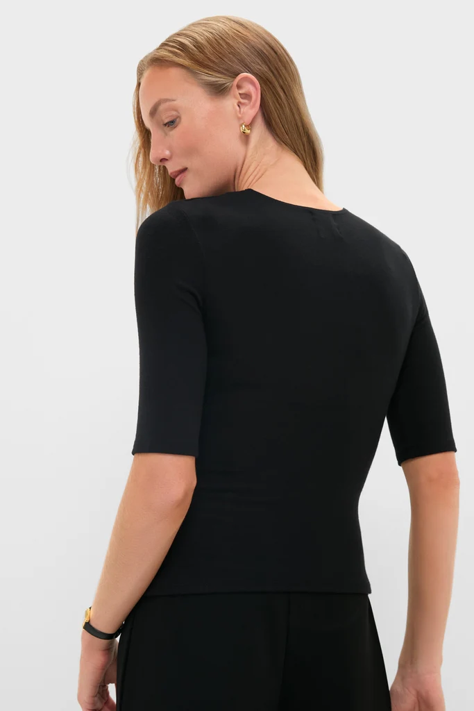 Black Lauren Mid Sleeve Tee - Image 4