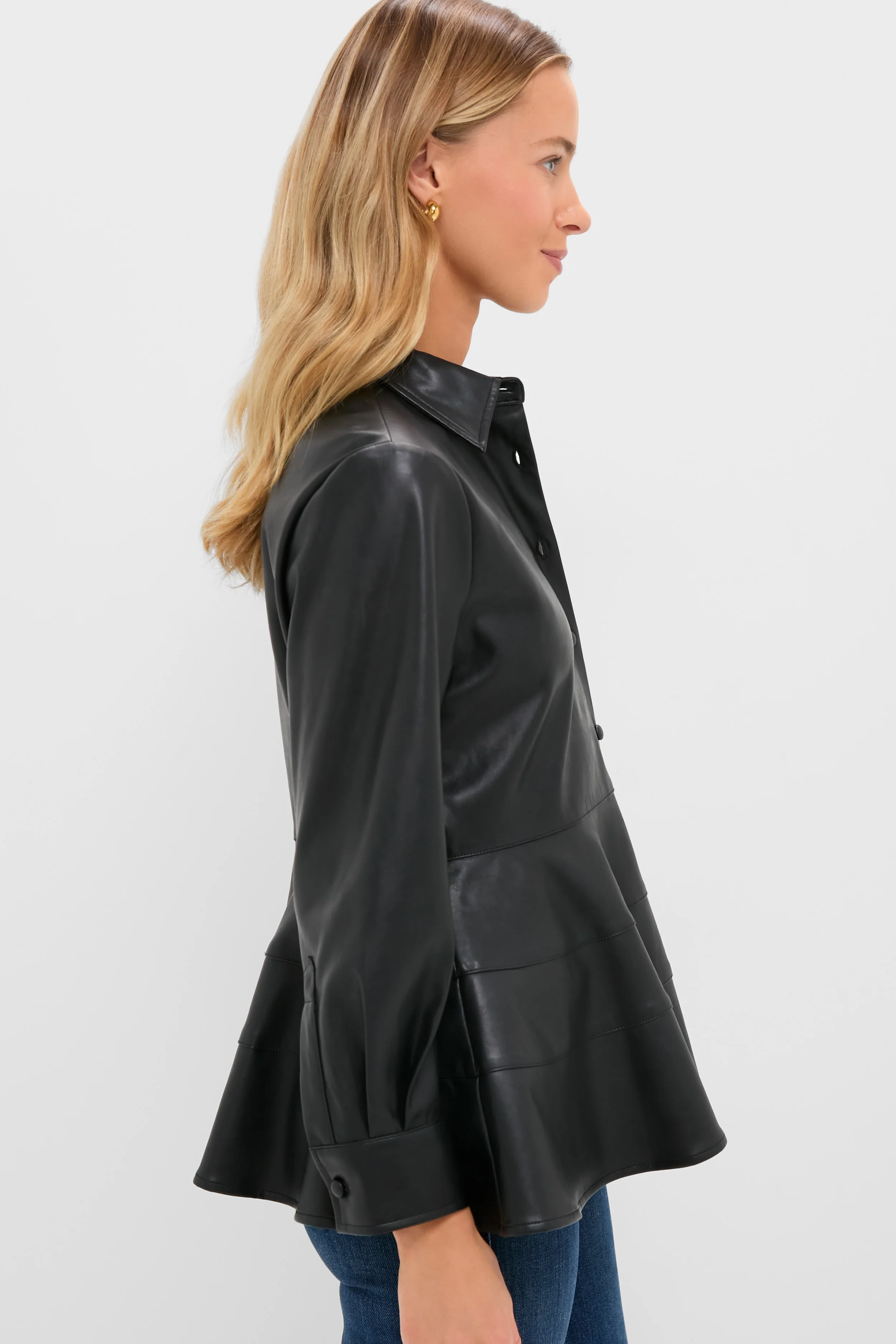 Black Leather Ashlen Blouse - Image 3