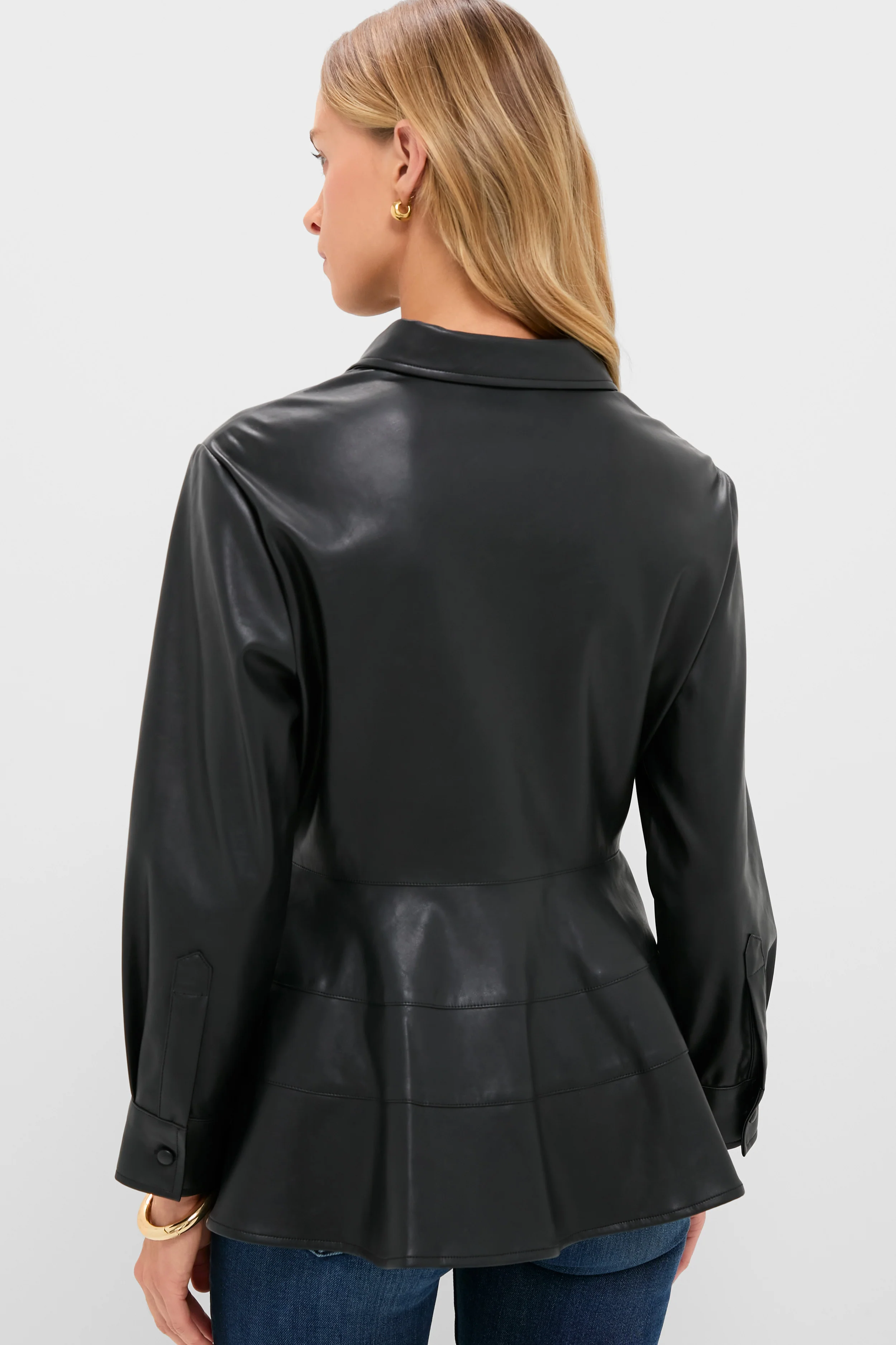 Black Leather Ashlen Blouse - Image 4