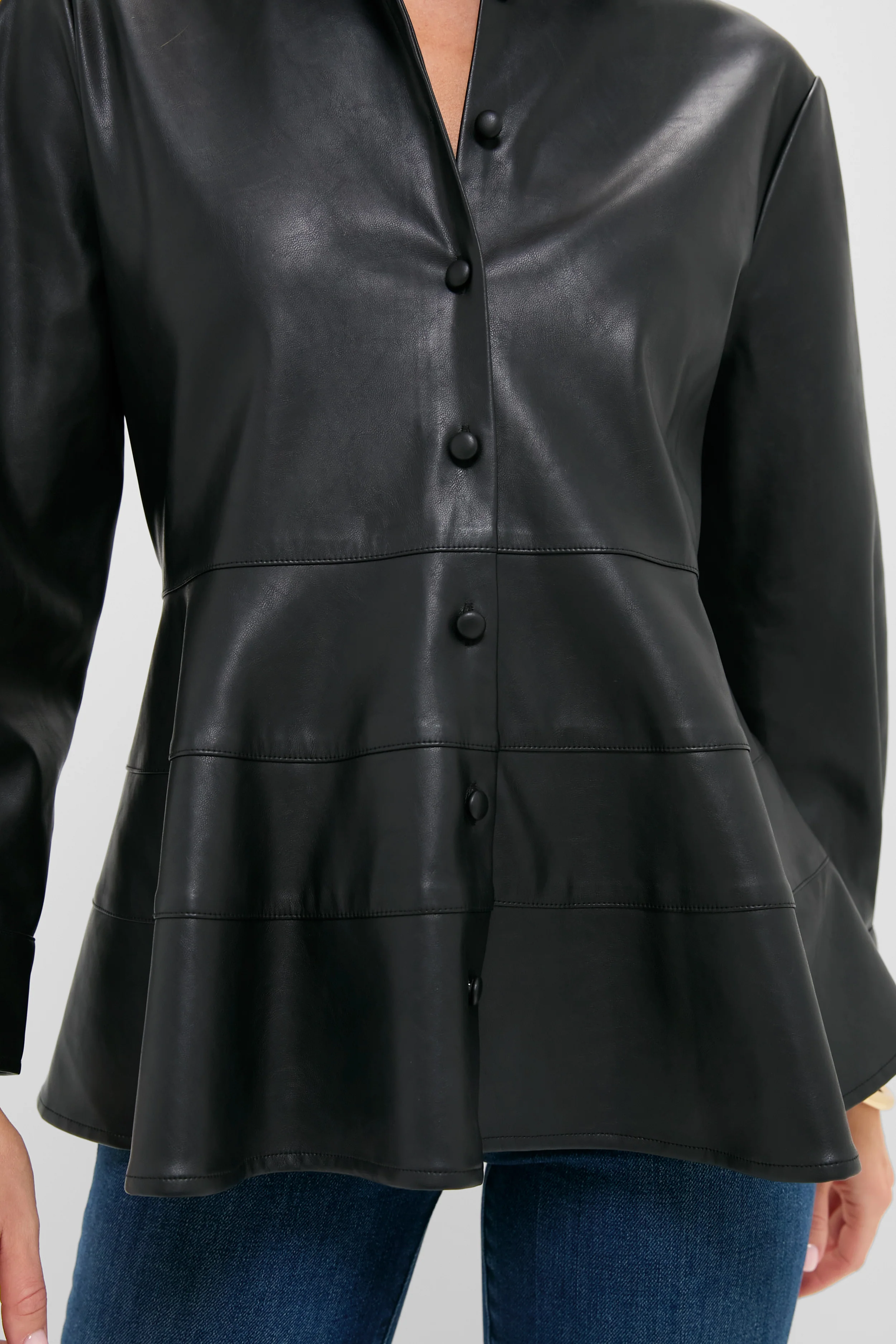 Black Leather Ashlen Blouse - Image 5