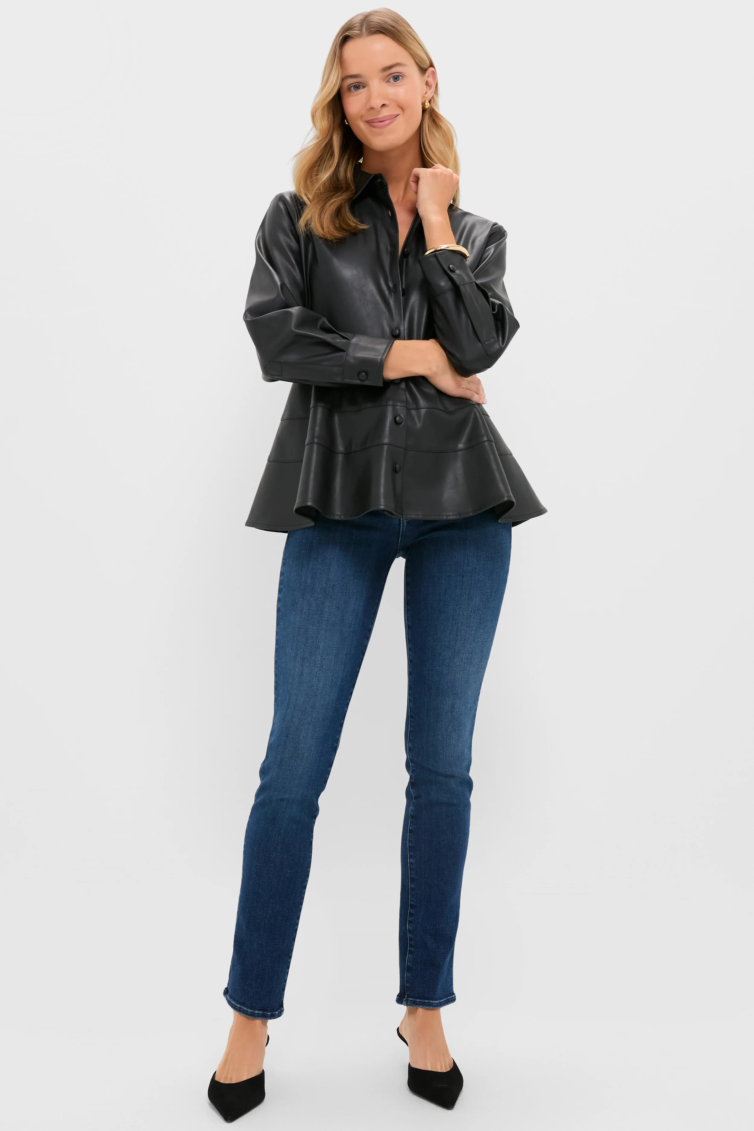 Black Leather Ashlen Blouse - Image 6