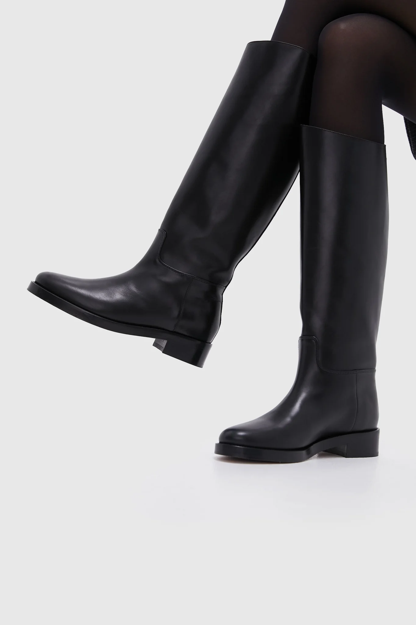 Black Leather Atelier Equestrian Boot - Image 2