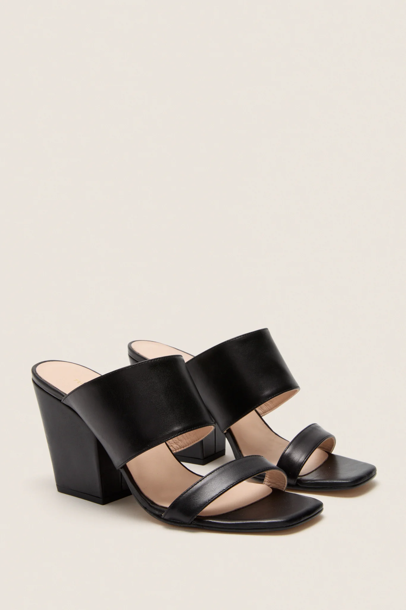 Black Leather Carly Heels - Image 4