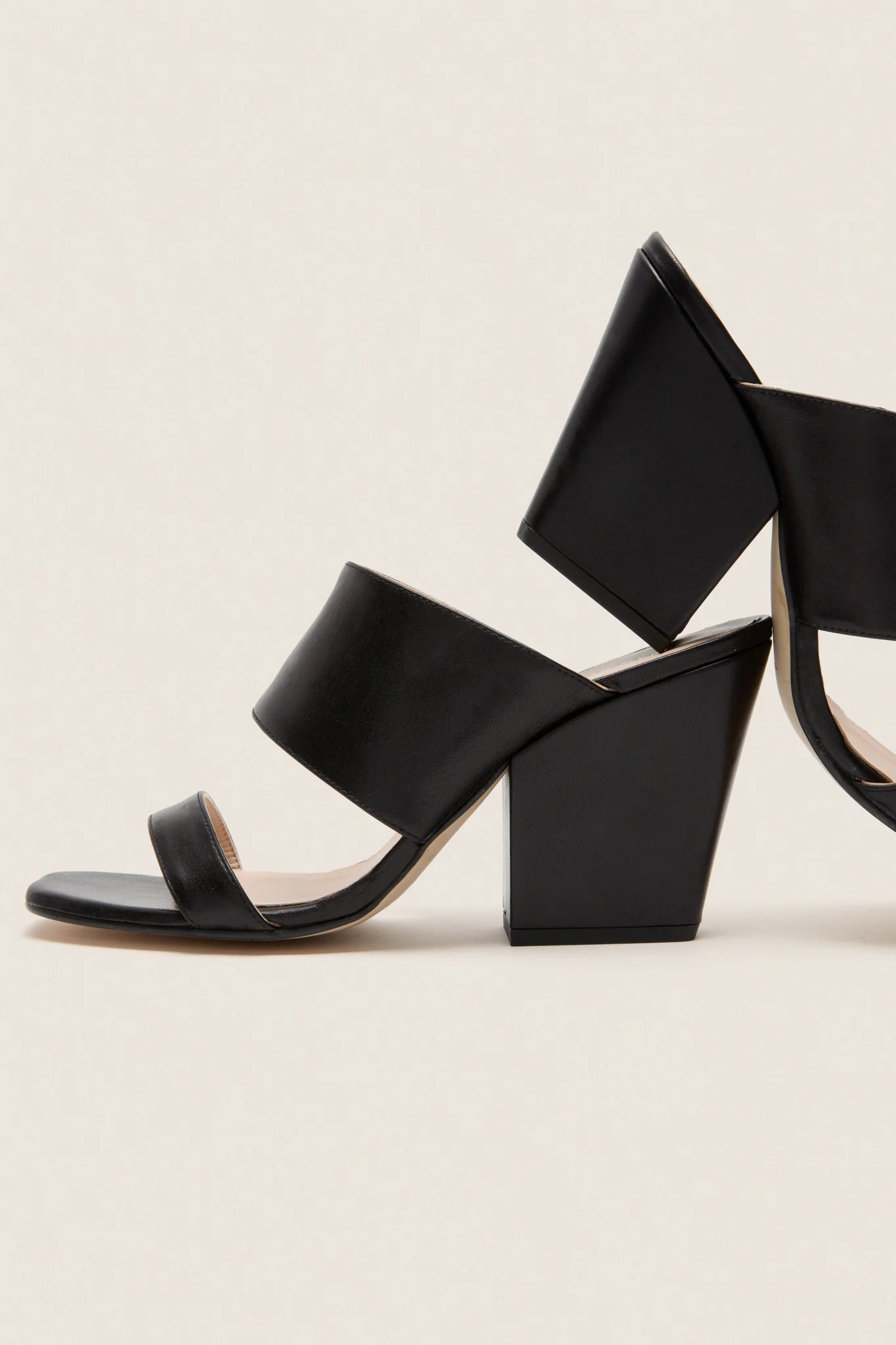 Black Leather Carly Heels - Image 5