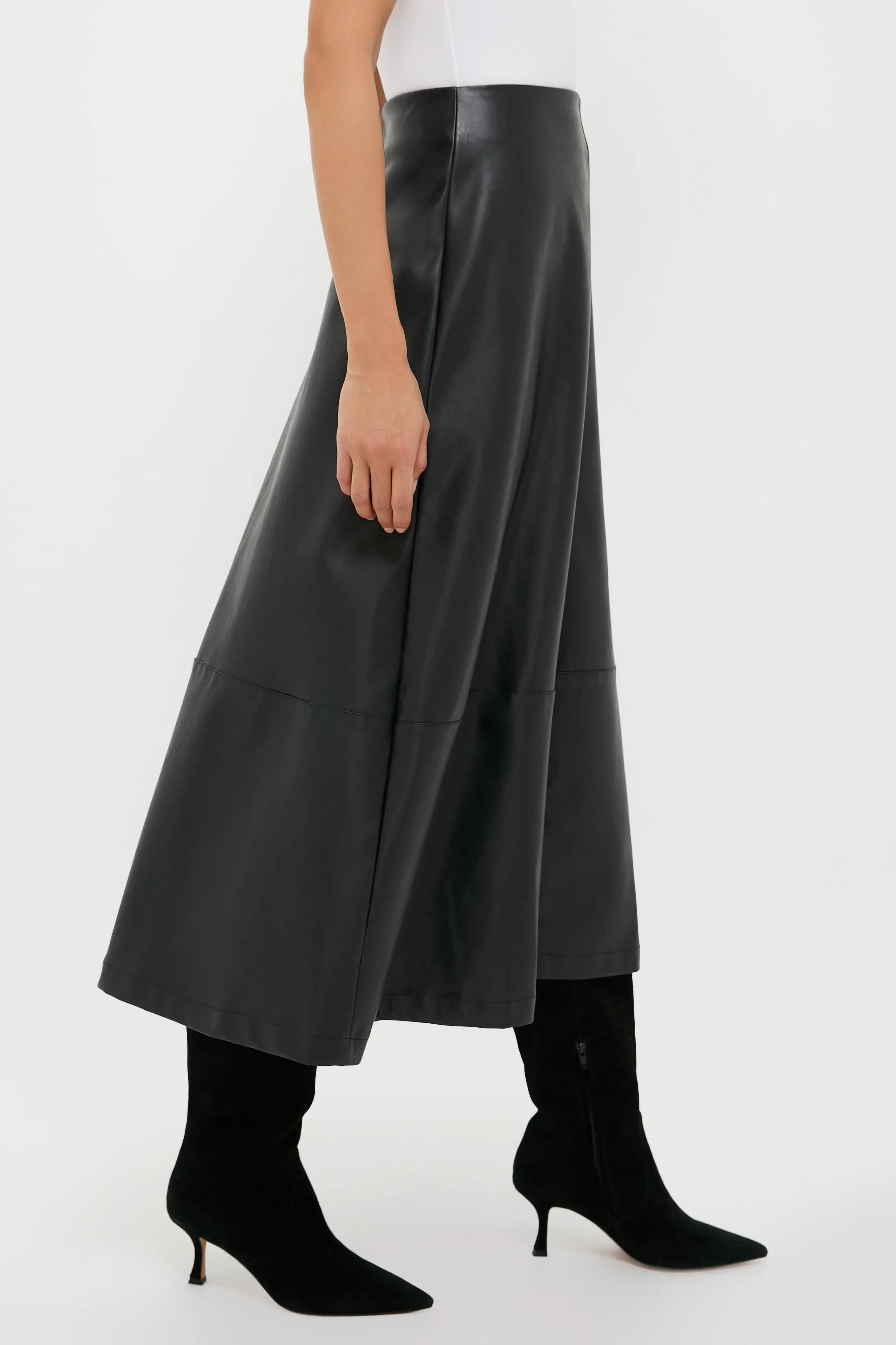 Black Leather Veronica Maxi Skirt - Image 3