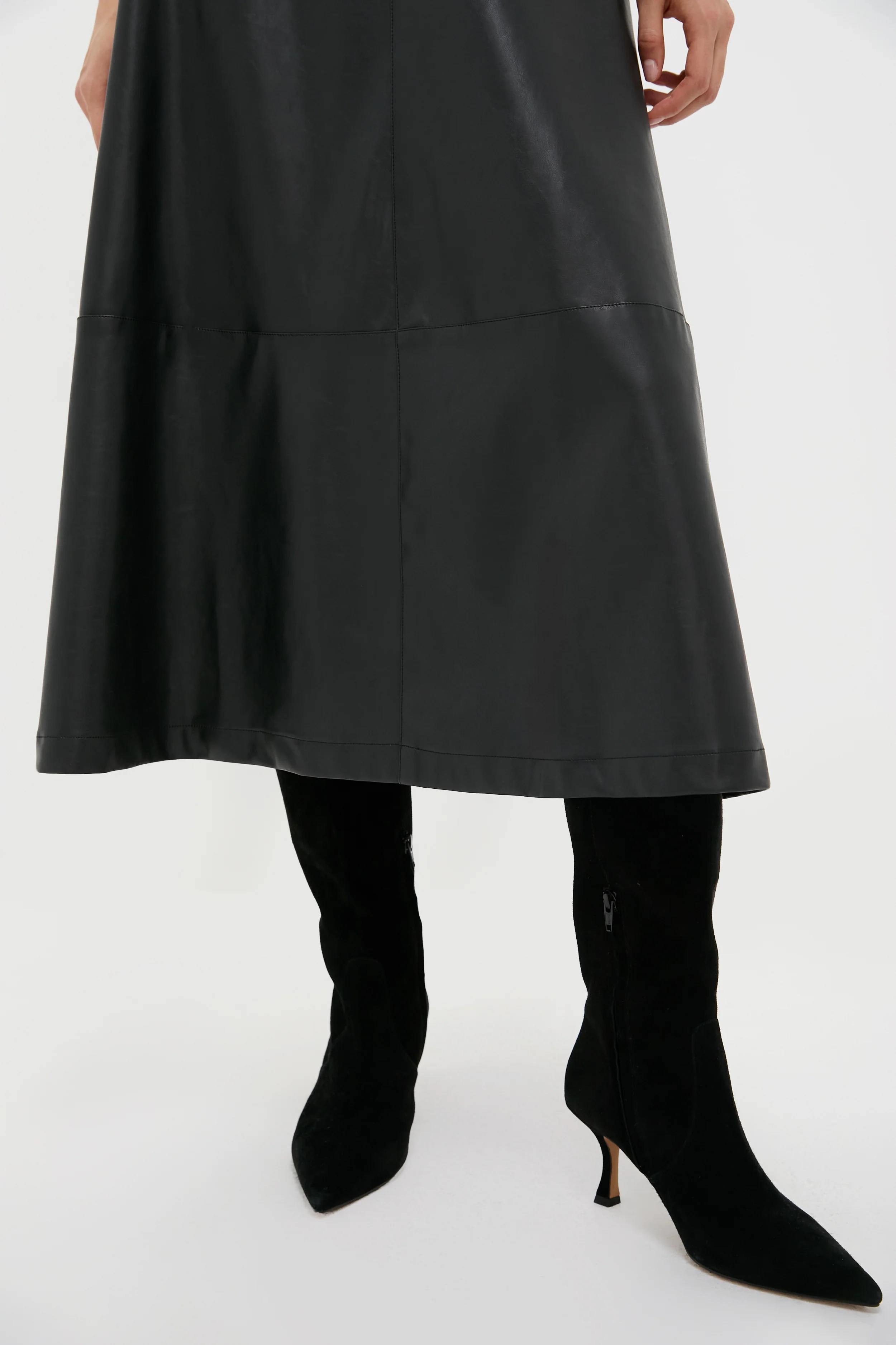Black Leather Veronica Maxi Skirt - Image 6