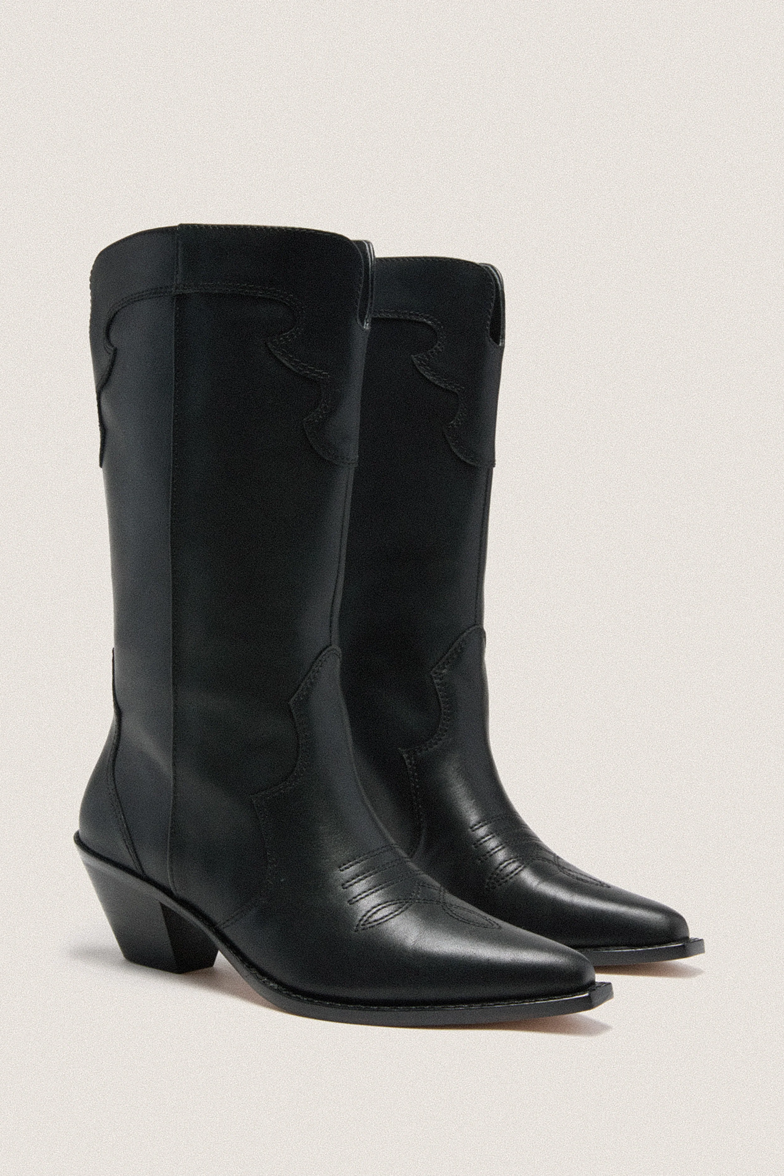Black Leather Wilson Western Boots - Image 4
