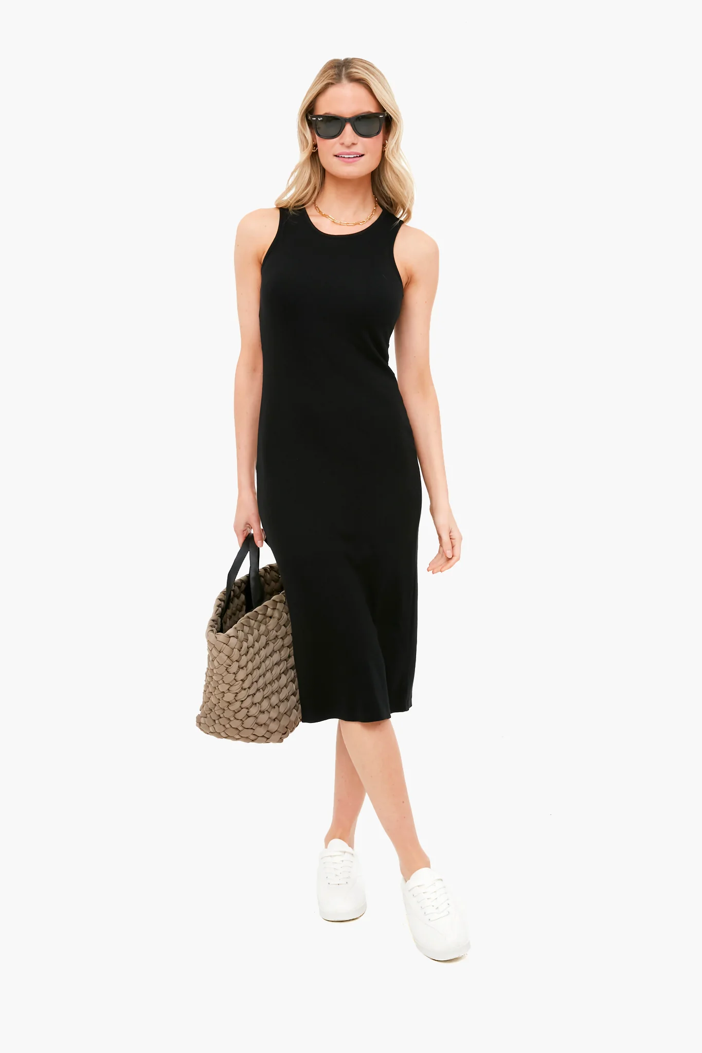 Black Lexi Rib Daytime Midi Dress - Image 2