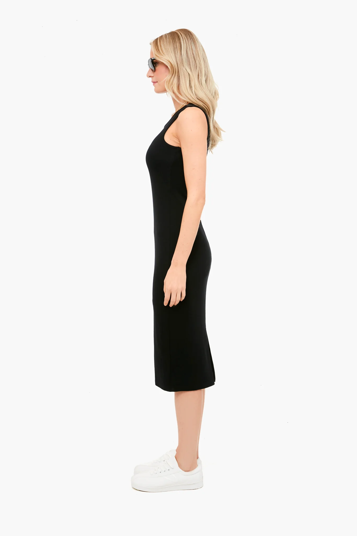 Black Lexi Rib Daytime Midi Dress - Image 3