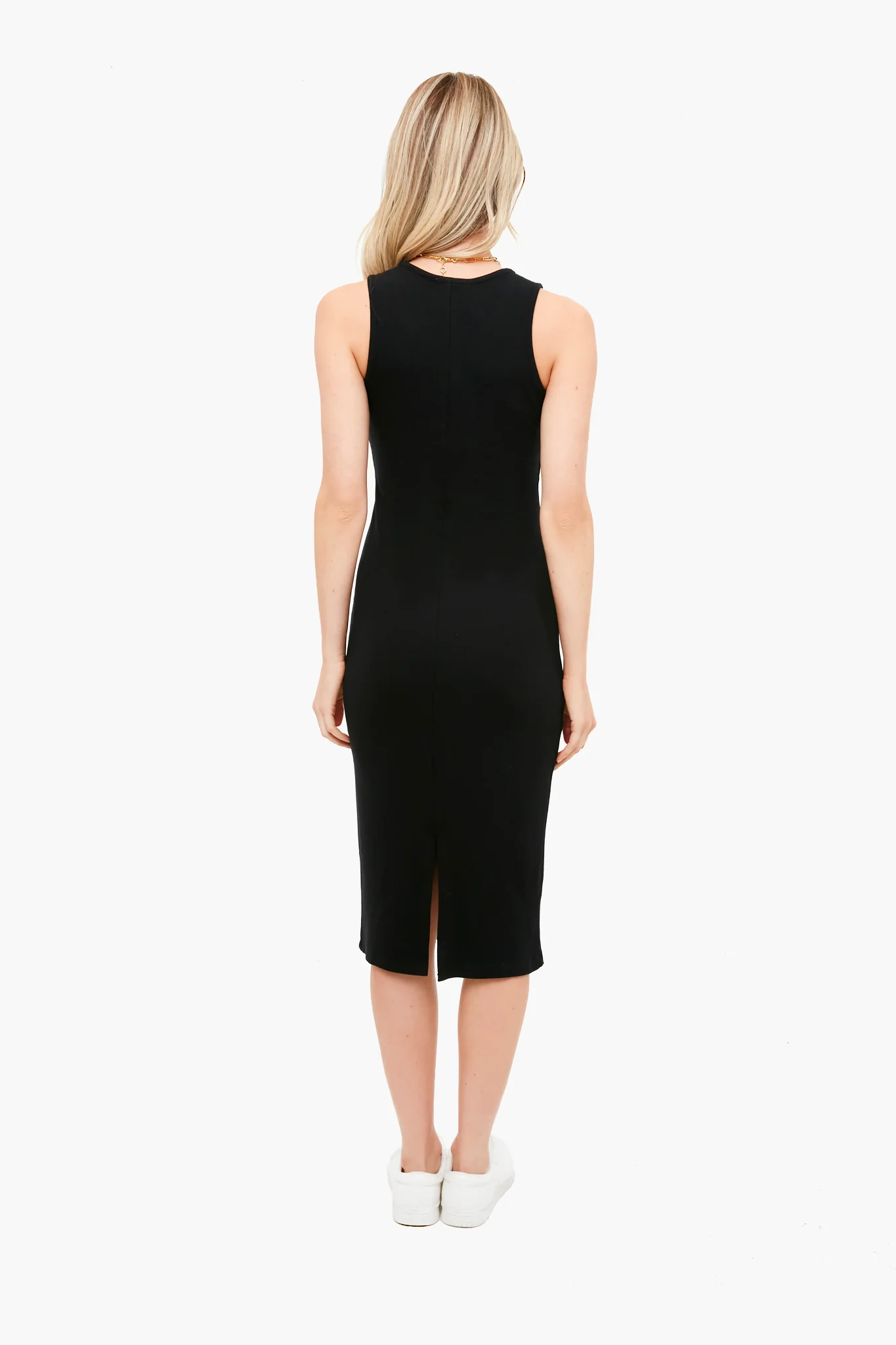 Black Lexi Rib Daytime Midi Dress - Image 4