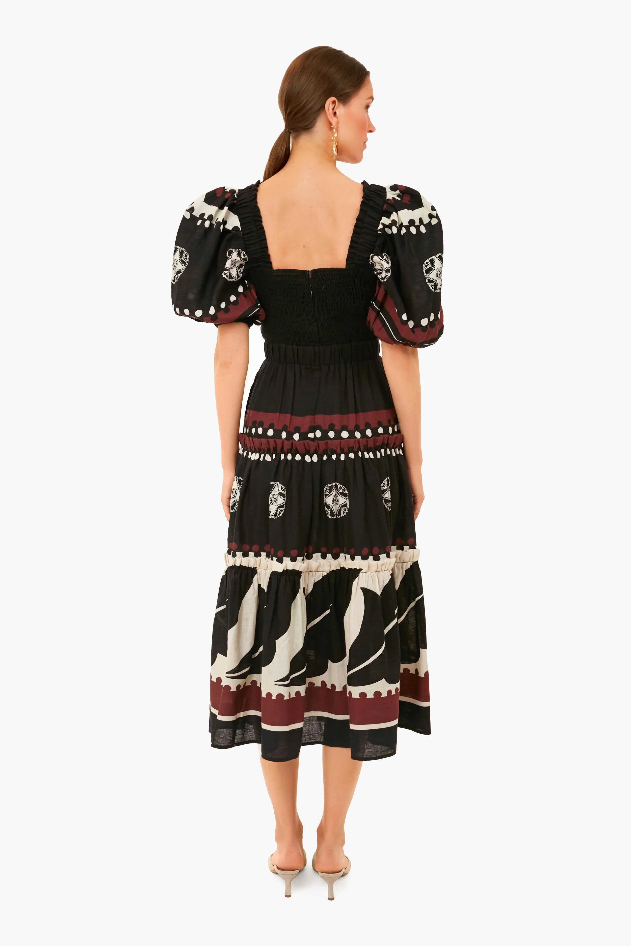 Black Liora Puff Sleeve Cut Out Dress - Image 4