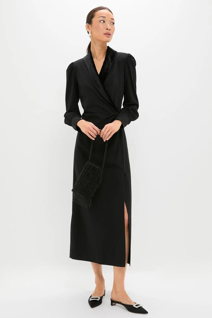 Black Long Sleeve Mariella Maxi Dress