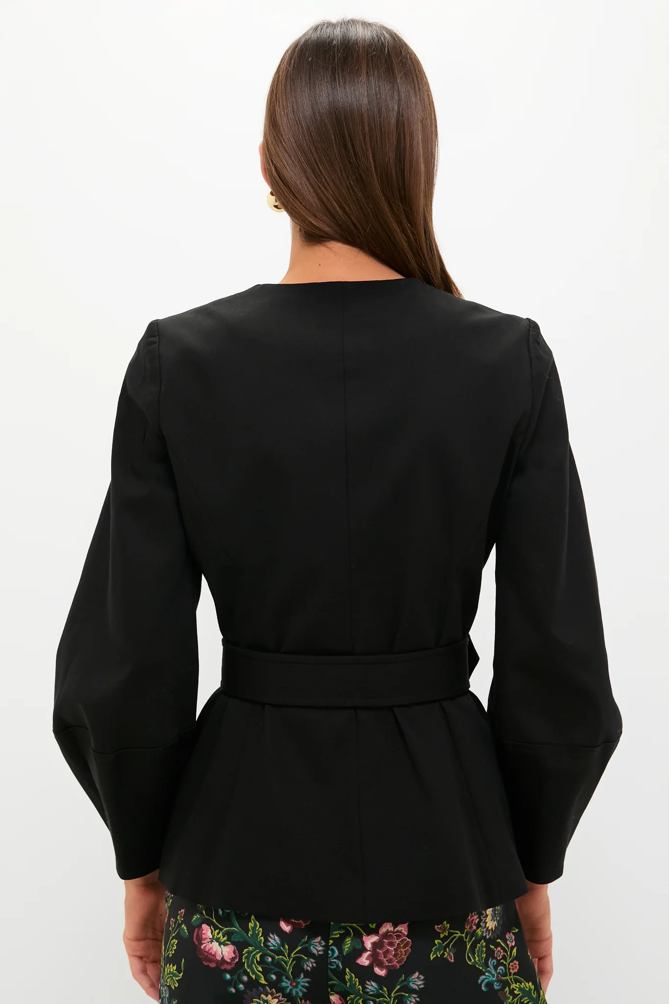 Black Long Sleeve Structured Rhoda Tunic Top - Image 4