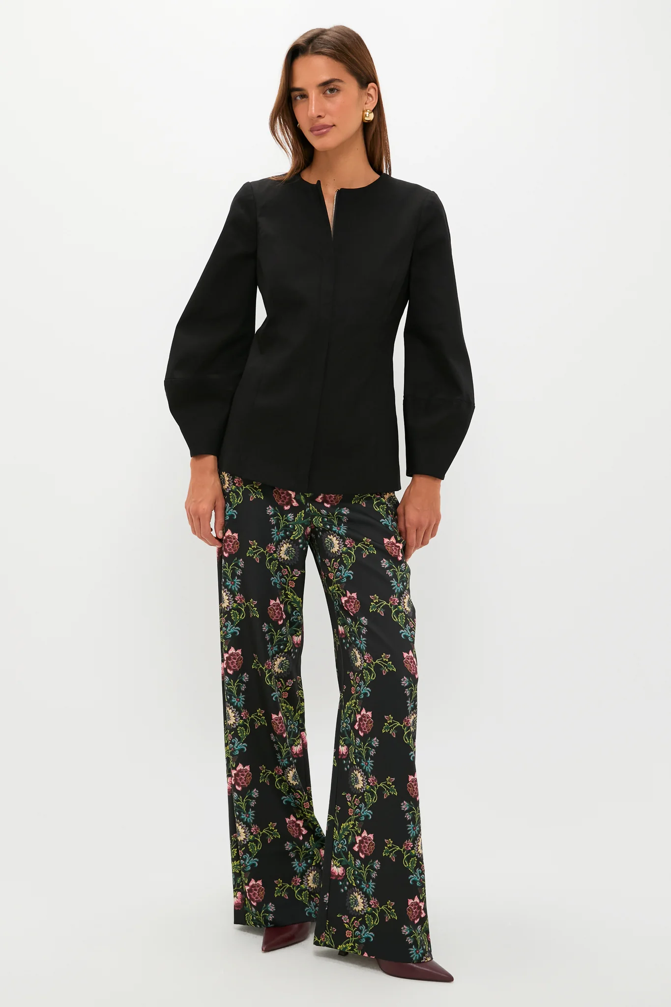 Black Long Sleeve Structured Rhoda Tunic Top - Image 6