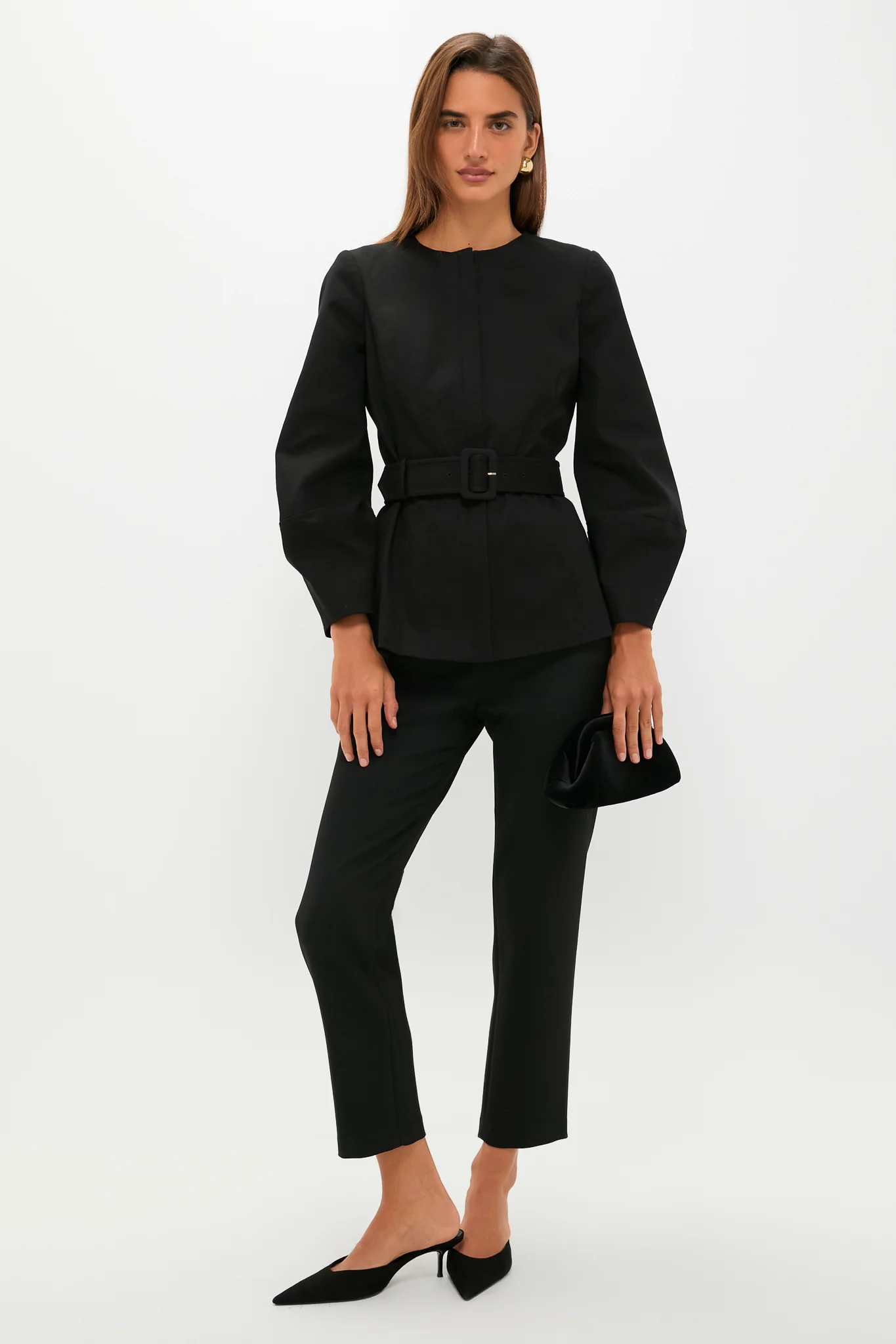 Black Long Sleeve Structured Rhoda Tunic Top - Image 7