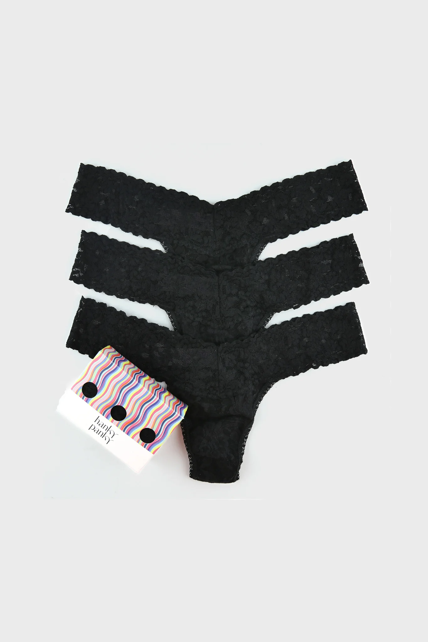 Black Low Rise Thong 3 Pack - Image 2