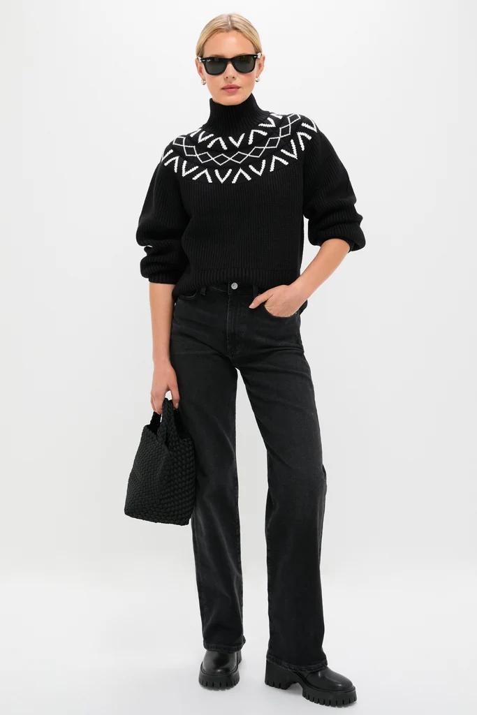 Black Marcie Fairisle Yoke Knit - Image 2
