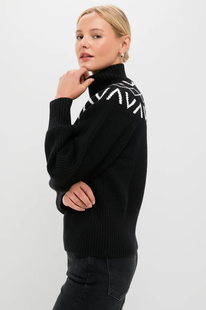Black Marcie Fairisle Yoke Knit - Image 3