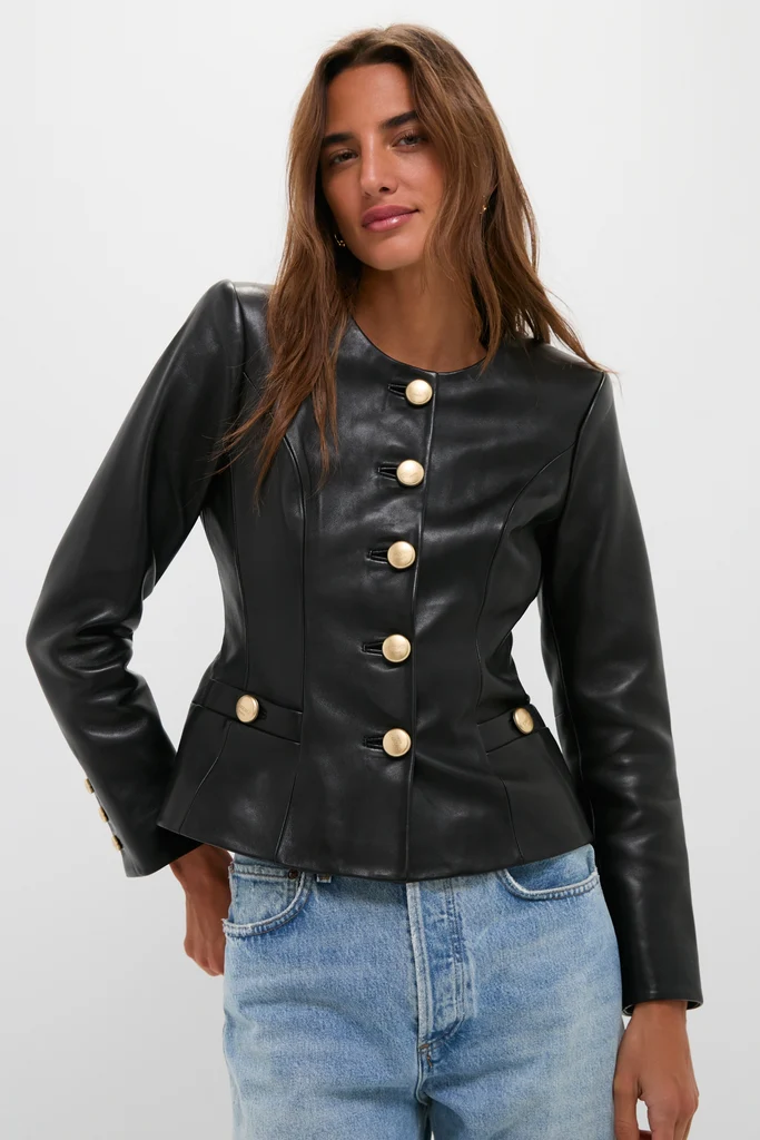Black Mariella Collarless Blazer