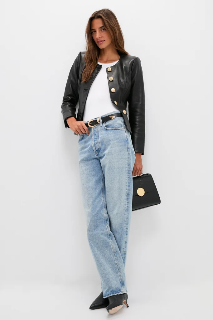 Black Mariella Collarless Blazer - Image 2
