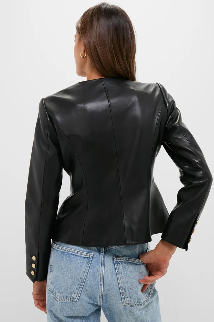 Black Mariella Collarless Blazer - Image 4