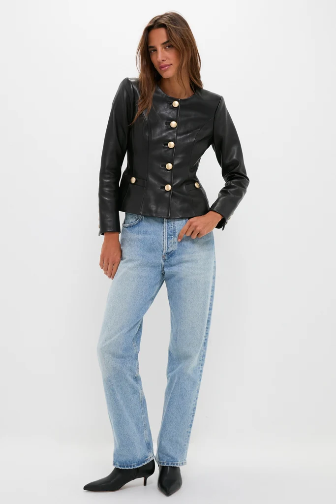 Black Mariella Collarless Blazer - Image 6