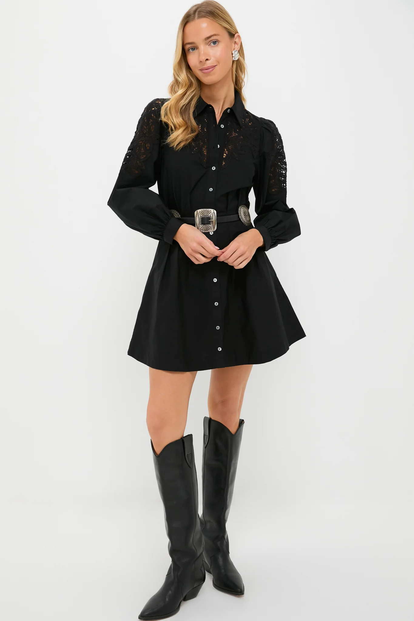 Black Marta Long Sleeve Mini Dress - Image 6