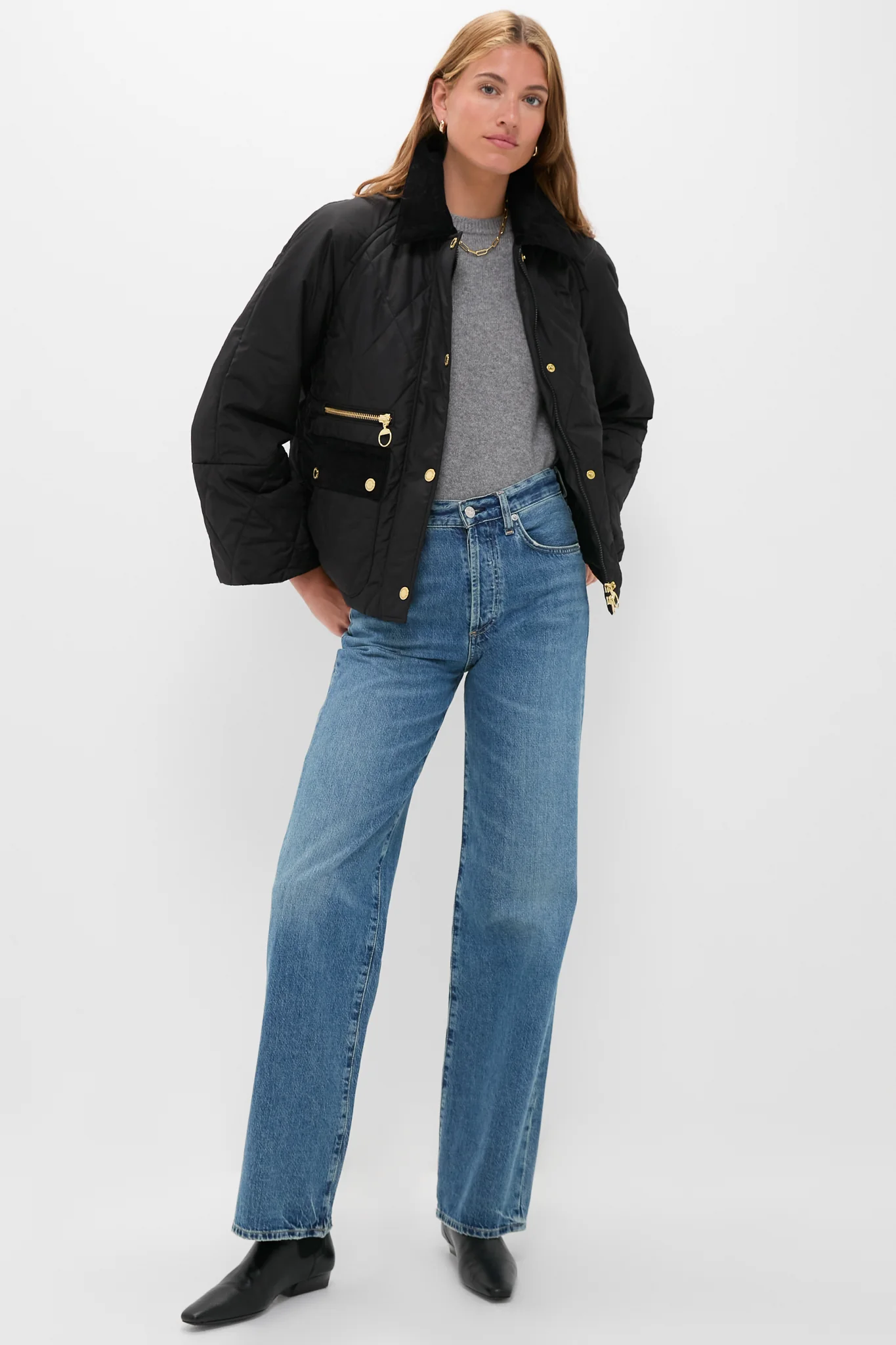 Black Martha Quilted Jacket - Image 6