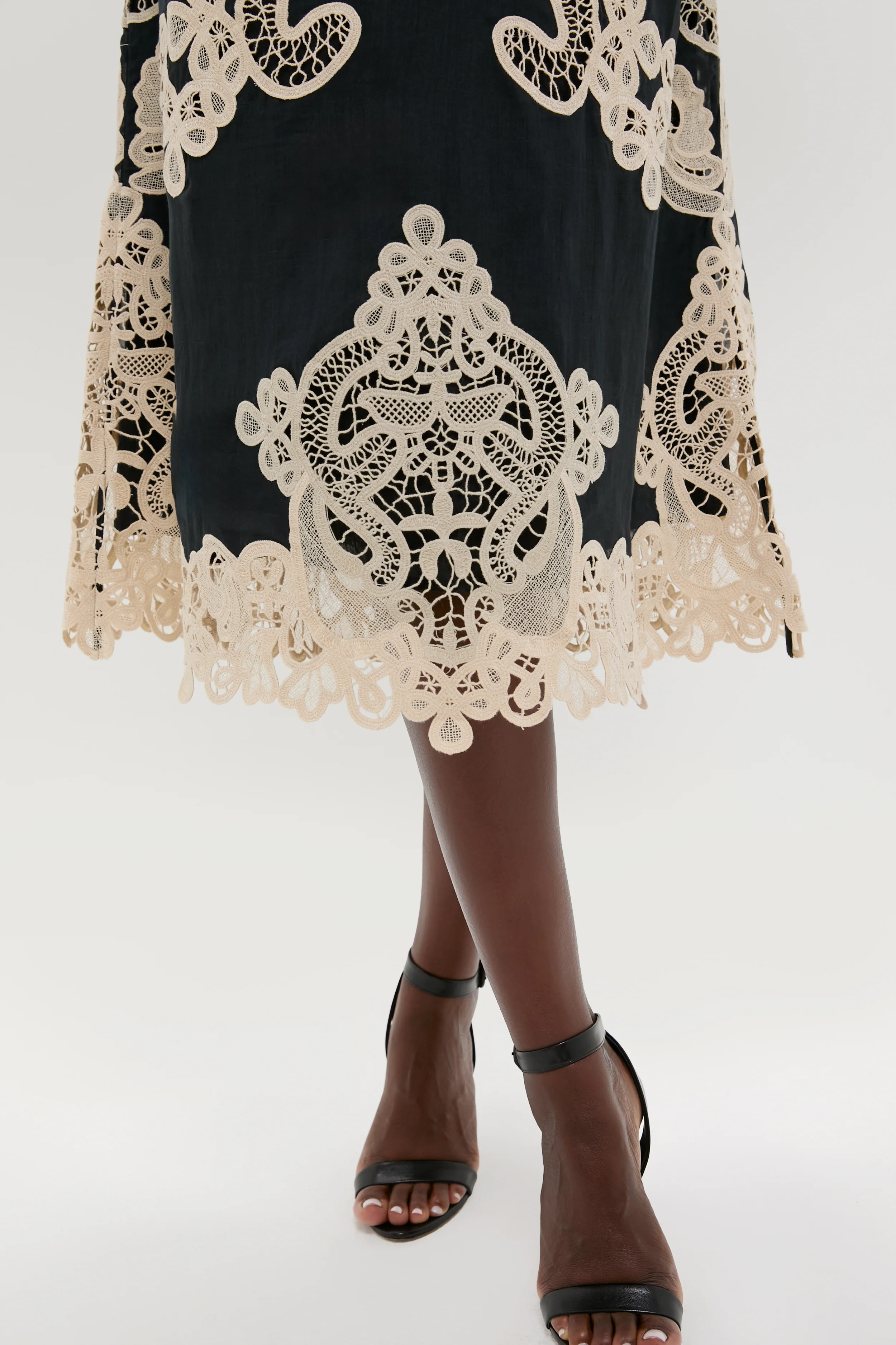 Black Medina Lace Midi Dress - Image 5